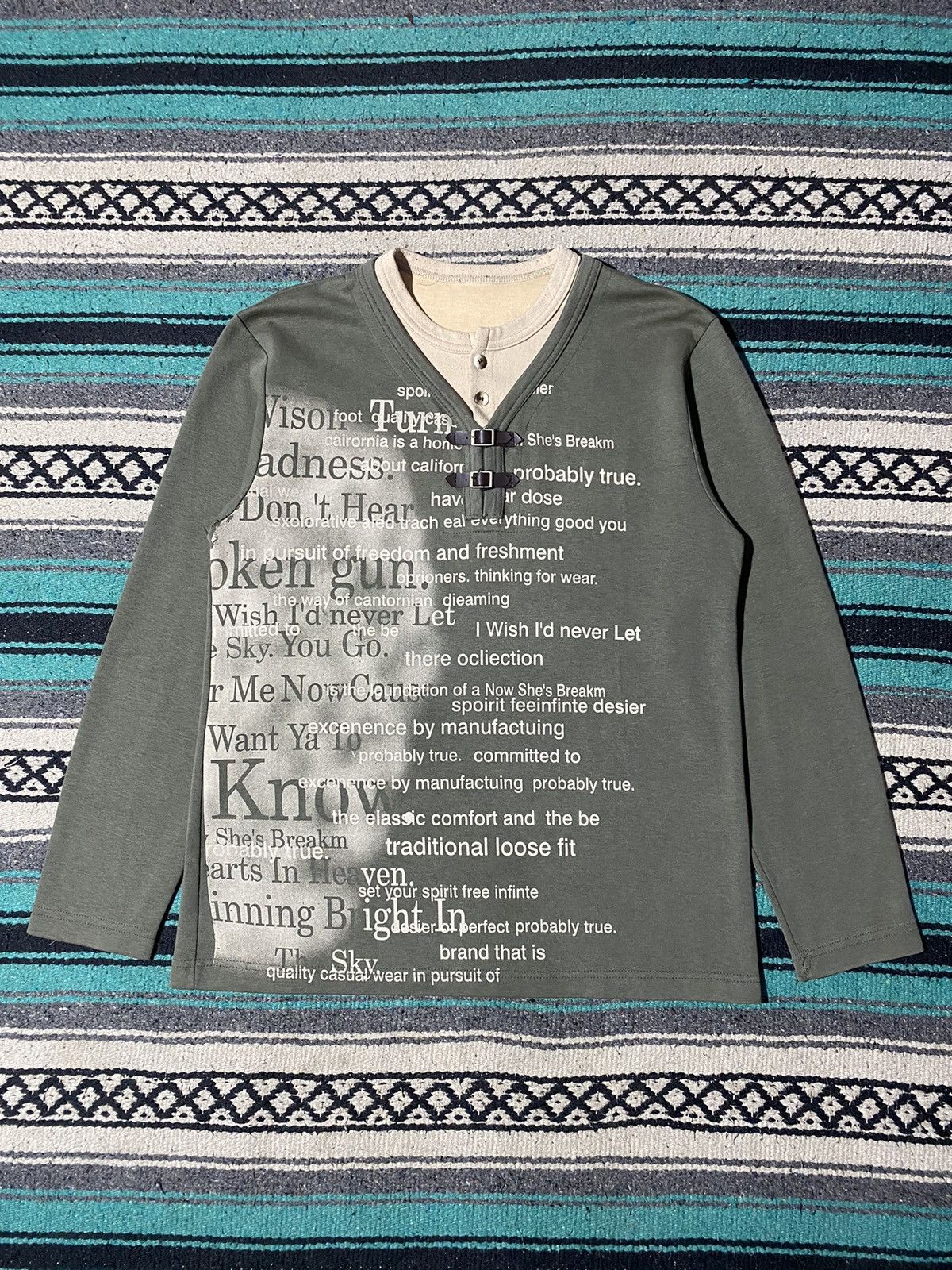 If Six Was Nine 2000s Unknown - Poem Chest Belts Longsleeve Size US M / EU 48-50 / 2 - 1 Thumbnail