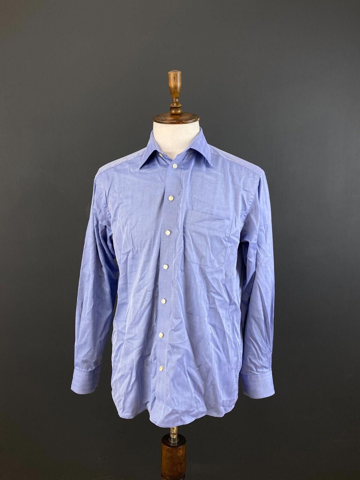 Eton ETON Classic Fit Blue Button Down Dress Shirt Size 41 / 16 Size US M / EU 48-50 / 2 - 1 Thumbnail