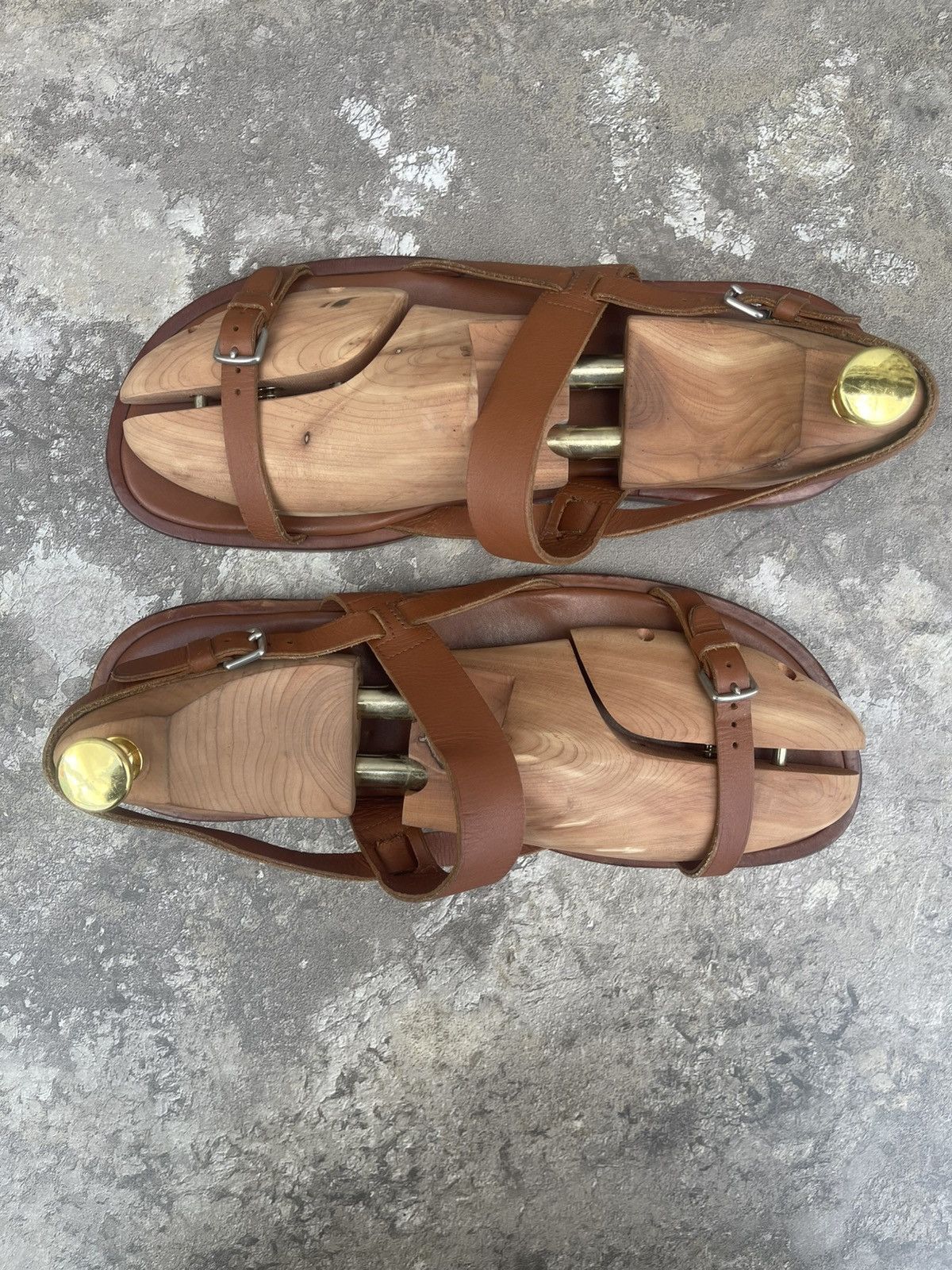 Hermes 🟤 Brown strappy sandals Size US 9 / EU 42 - 3 Thumbnail