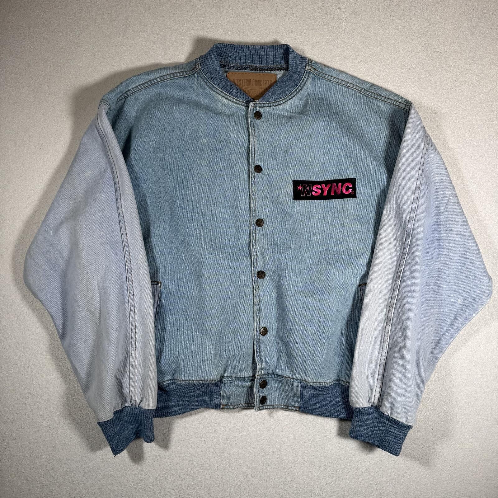 Vintage Vintage Denim Light Wash Denim Nsync patch Bomber Jacket Size US XL / EU 56 / 4 - 1 Thumbnail
