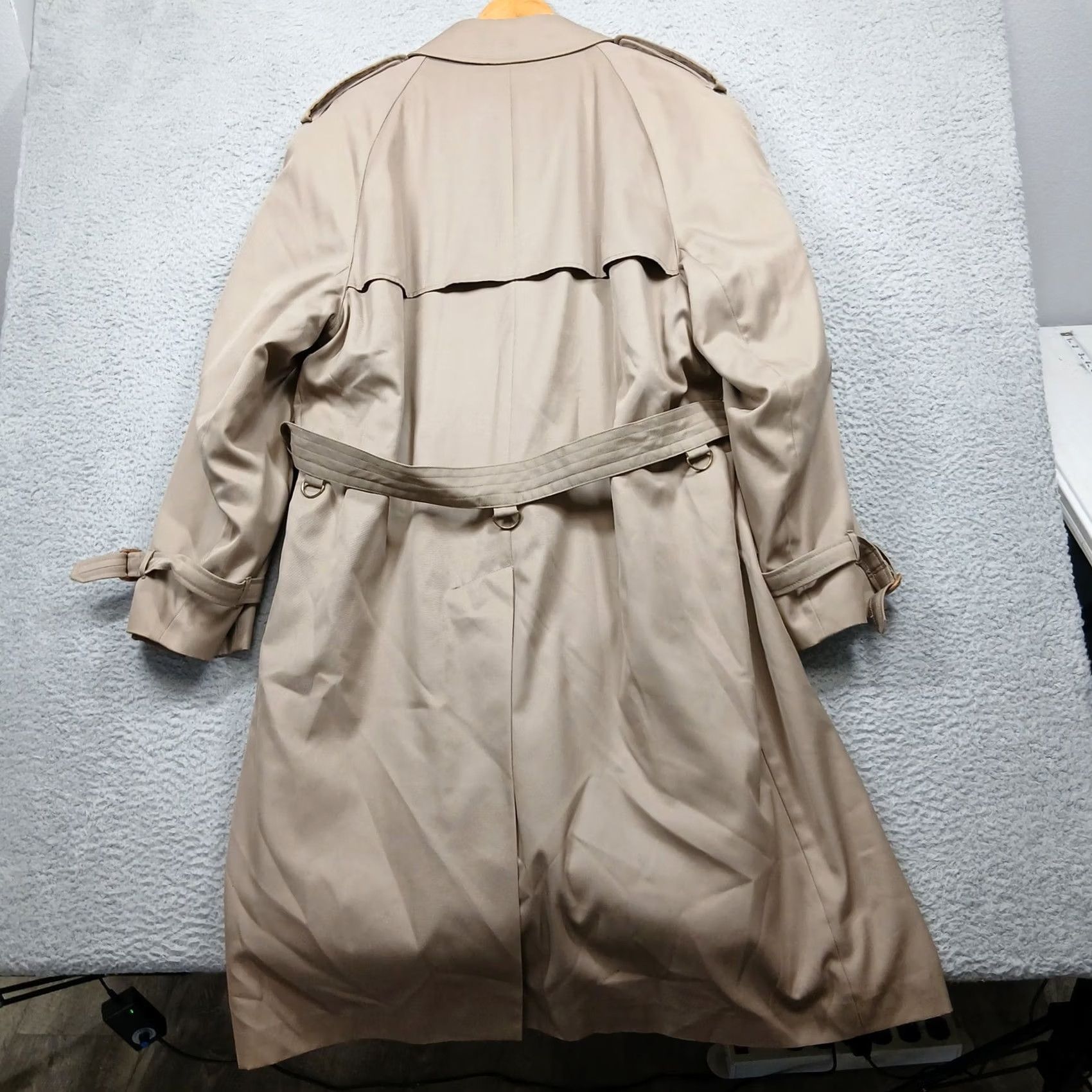 Vintage Adolfo Classic Double Breasted Lined Belted Tan Trench Coat Men's Size US S / EU 44-46 / 1 - 3 Thumbnail