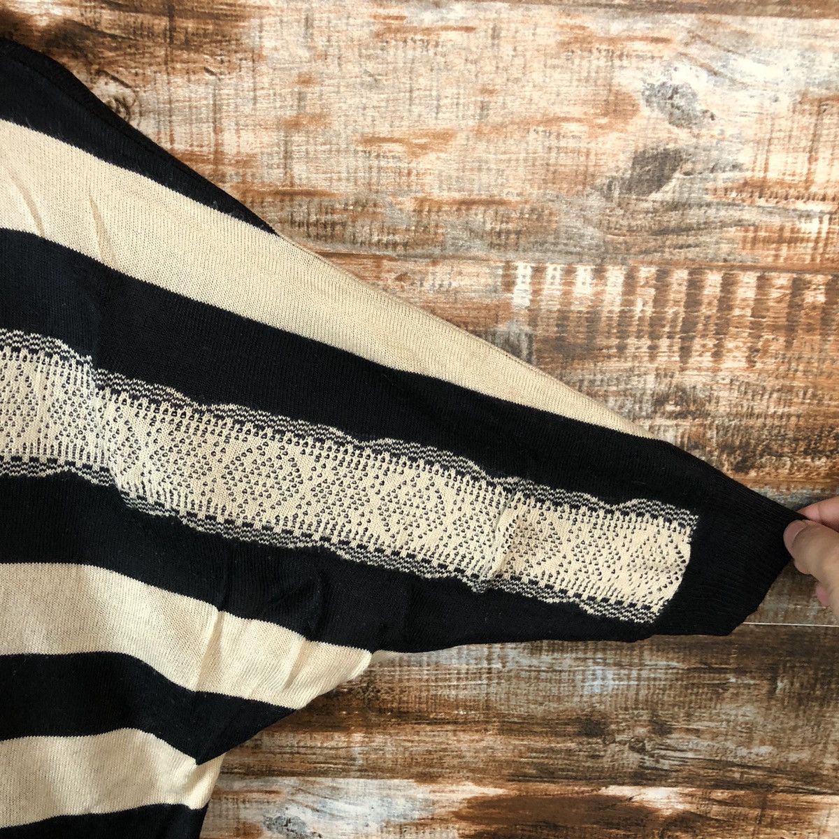 Japanese Brand Oversized Page Boy Stripe Brown Knitwear #A965 Size XL / US 12-14 / IT 48-50 - 8 Thumbnail