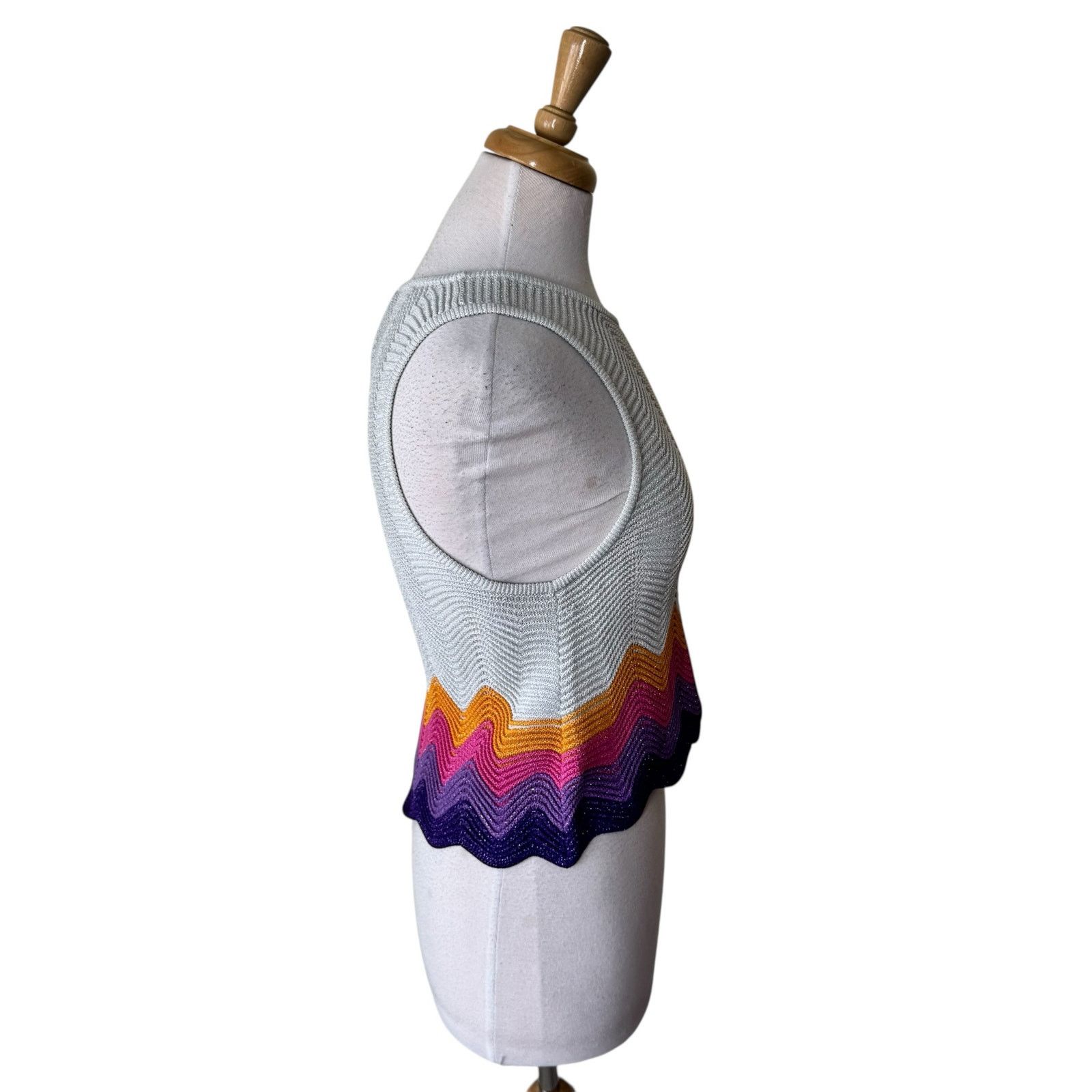Sandro SANDRO Vallee Openwork Knit Tank Wave Pattern Mulit Size 2 Size XS / US 0-2 / IT 36-38 - 5 Thumbnail