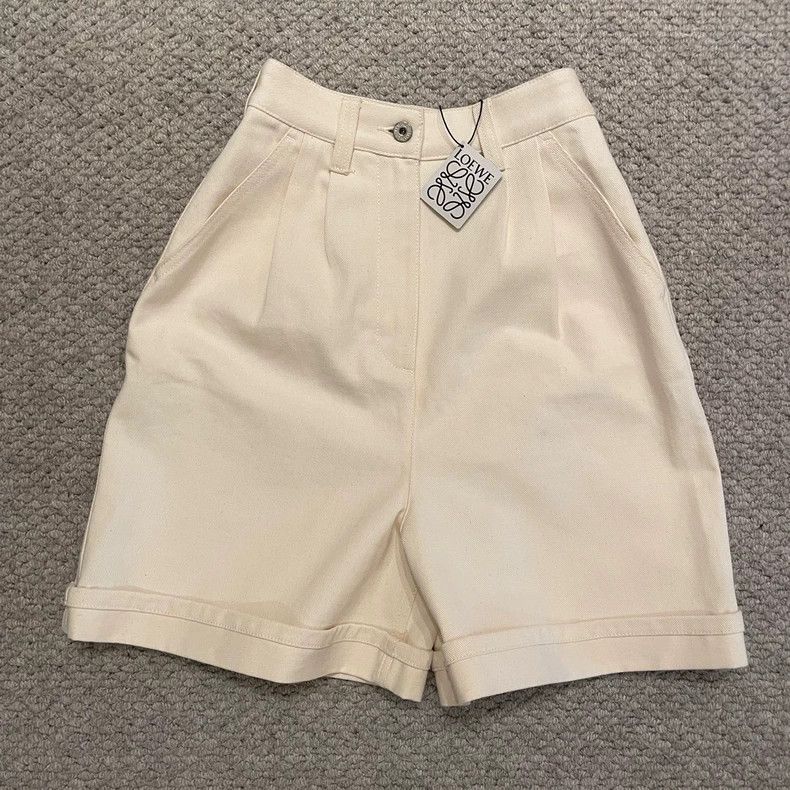 Loewe LOEWE sizeM White denim jeans with wide leg shorts Size 27" / US 4 / IT 40 - 1 Thumbnail