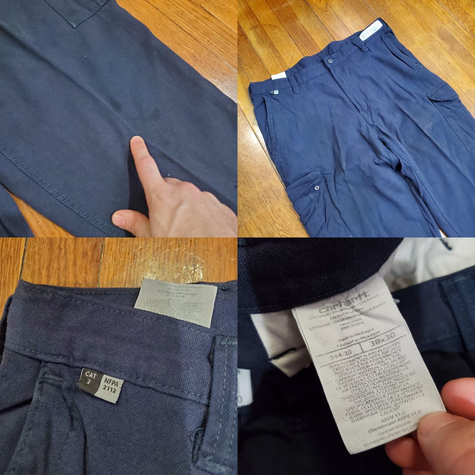 Carhartt Carhartt Cargo Pants Mens 38x30 Blue Flame-Resistant Workwear Straight Leg Cargo Pocket, Slash Pocket, FR Workwear Men Size US 38 / EU 54 - 8 Thumbnail