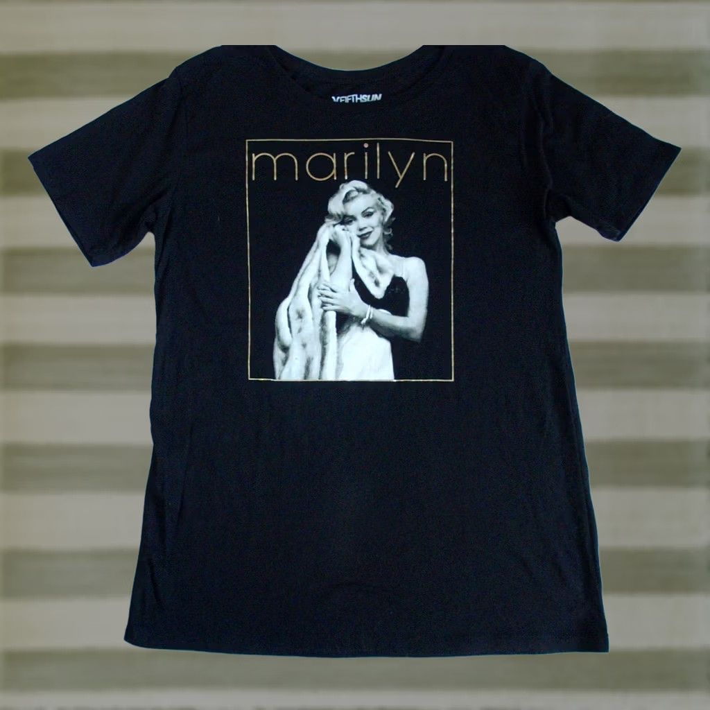 Vintage VINTAGE Fifth Sun Marilyn Monroe XL Women's T-Shirt Black Short Sleeve Glitter Size XL / US 12-14 / IT 48-50 - 1 Thumbnail