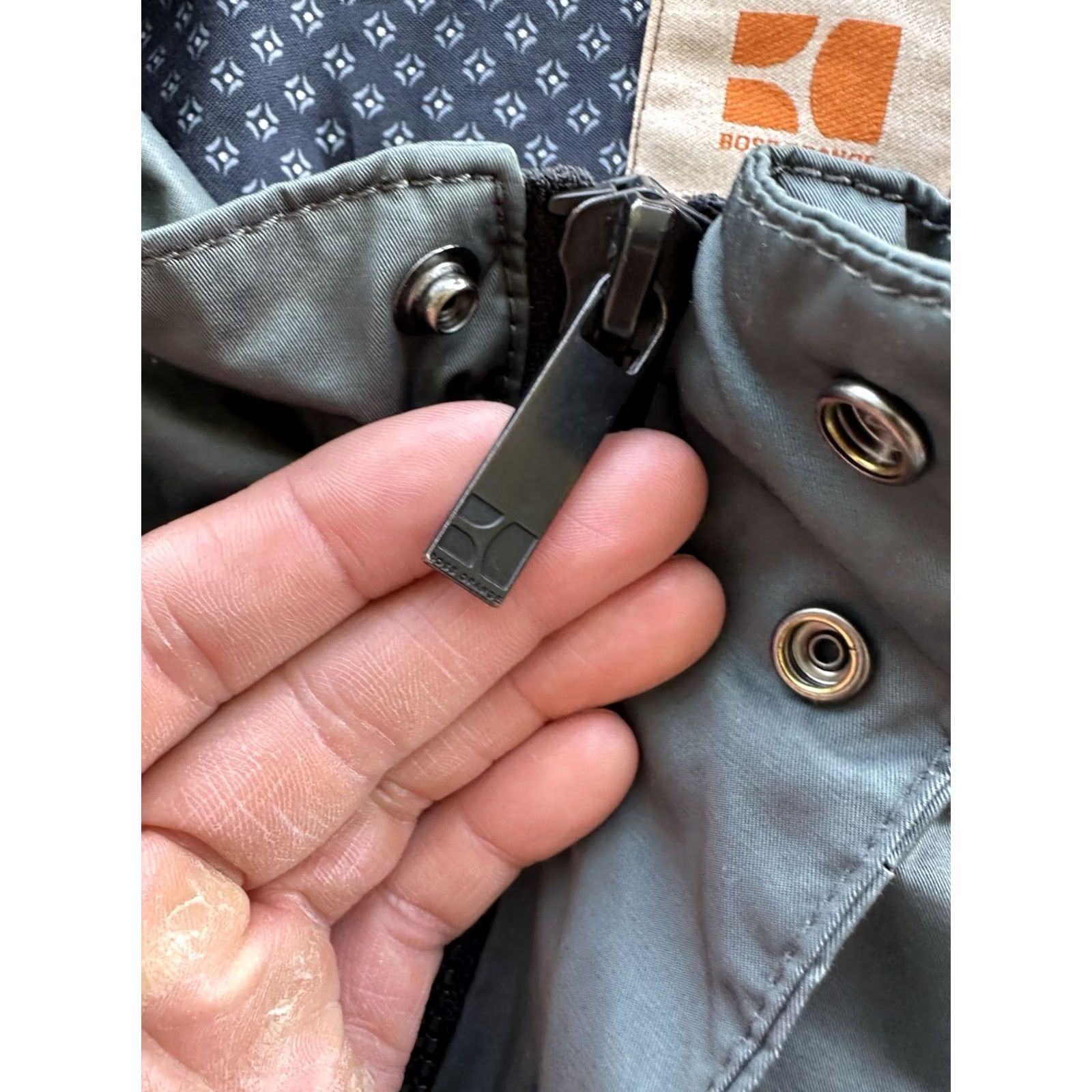 Hugo Boss HUGO BOSS Orange Label Oxann Wax Jacket Multi-Pocket Quilted Canvas Green 46R Men Jacket Waxed 80s 90s Army Carded Casual Workwear Size US XXL / EU 58 / 5 - 5 Thumbnail