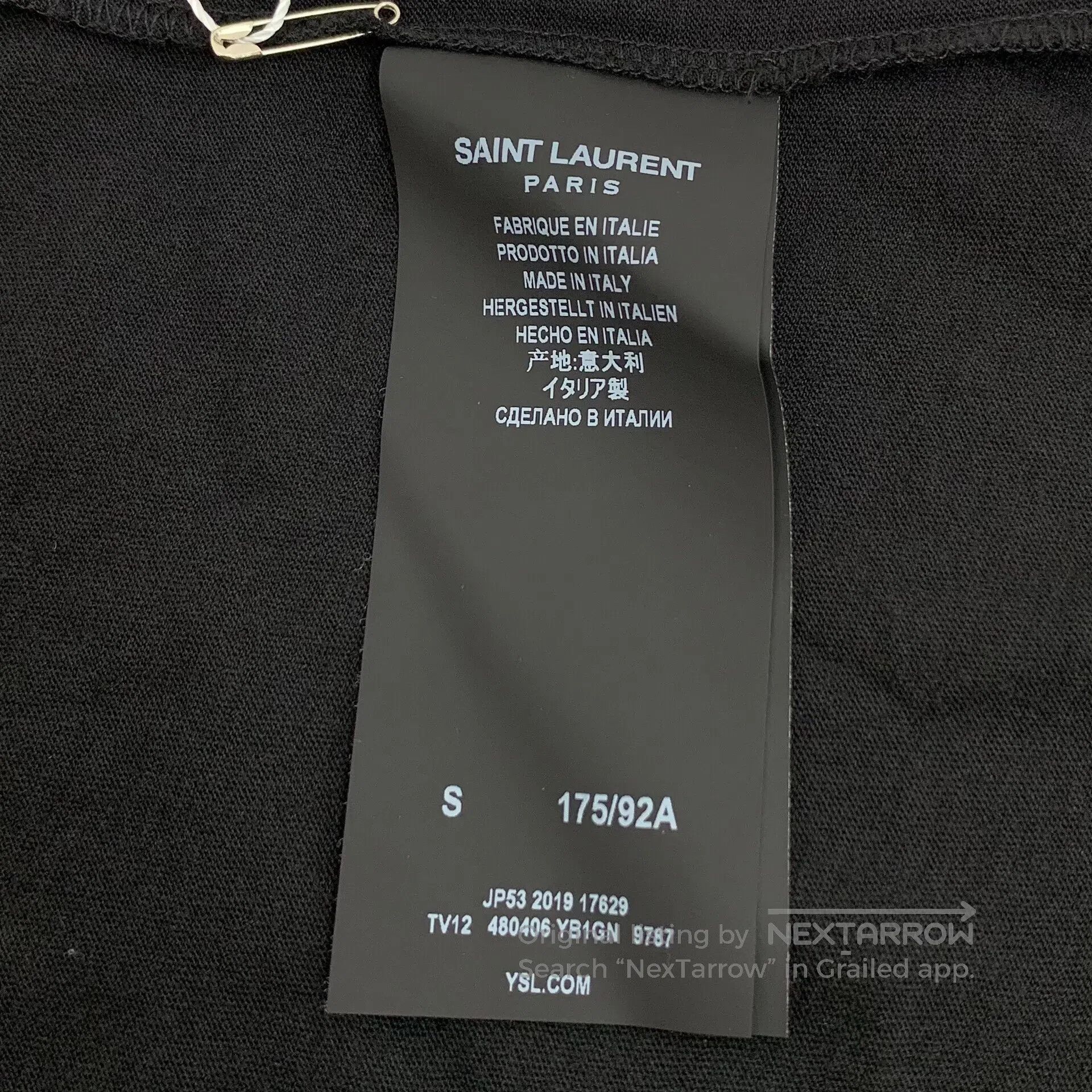 Saint Laurent Paris Saint Laurent Paris Black cotton round neck short sleeve T Size US S / EU 44-46 / 1 - 6 Thumbnail