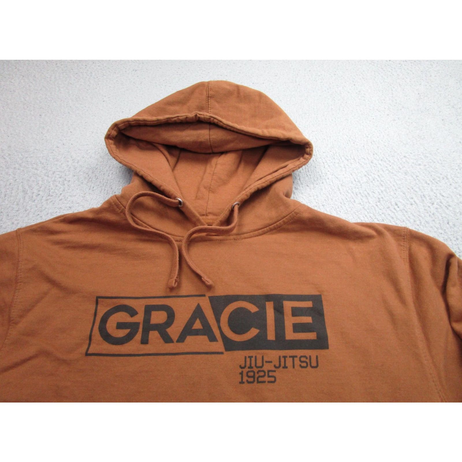 Vintage Gracie Jiu-Jitsu Hoodie Mens Medium Brown Pullover Kangaroo Pocket Made in USA Size US M / EU 48-50 / 2 - 2 Thumbnail