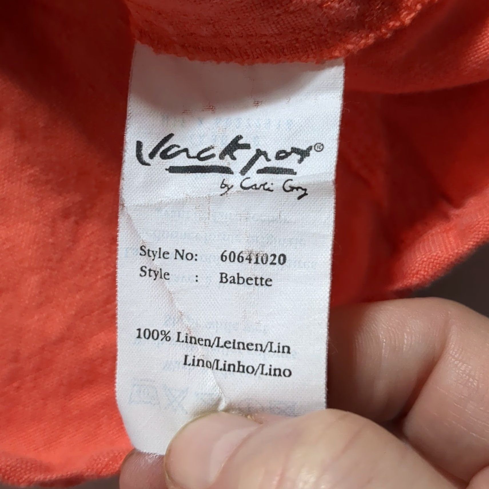 Vintage VINTAGE Jackpot by Carli Gry Babette Linen Trucker Jacket Coral Womens 3 Medium? VTG Y2K Size L / US 10 / IT 46 - 4 Thumbnail