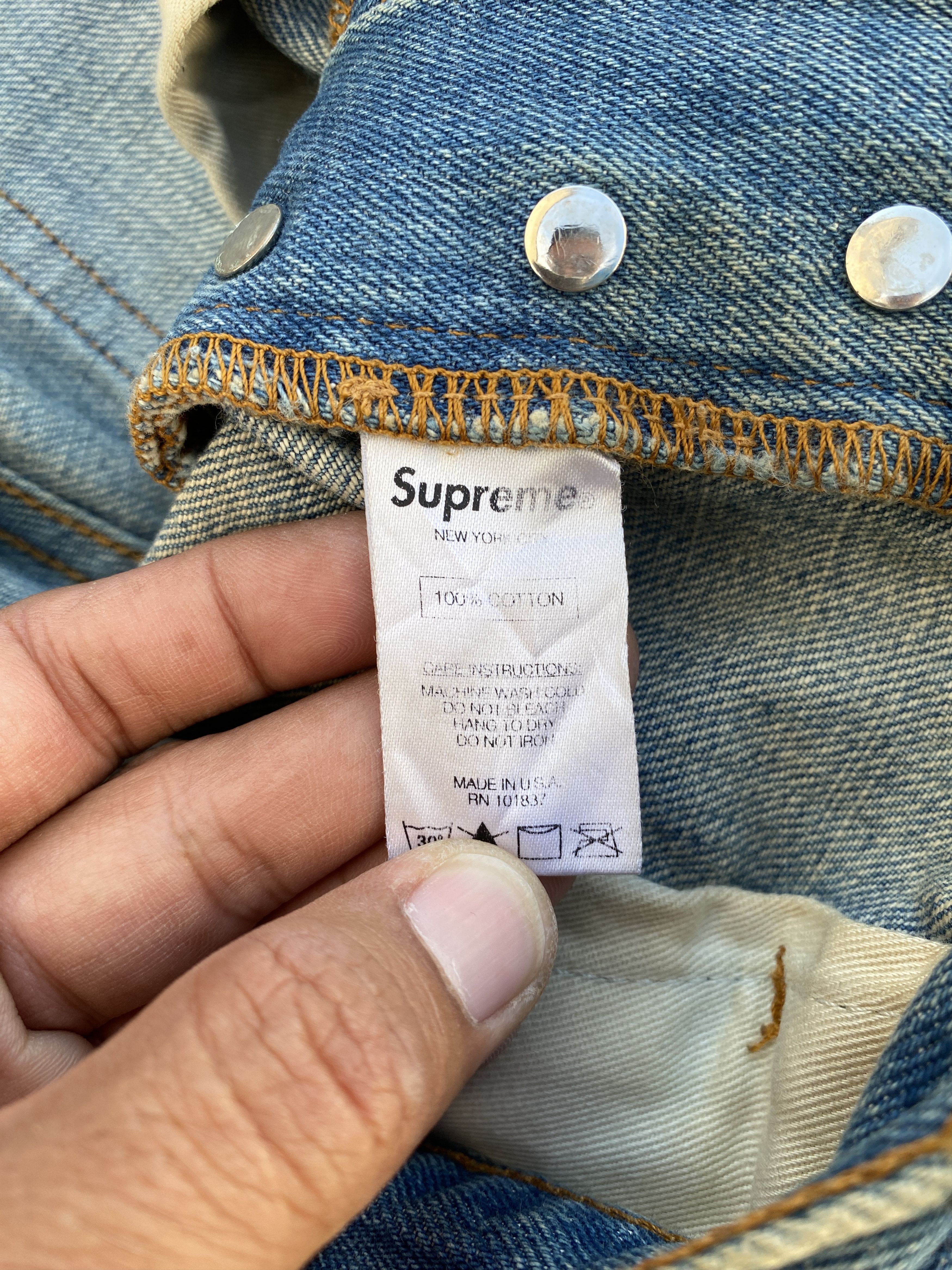 Supreme Supreme Dirty Light Wash Selvedge Jeans Size US 30 / EU 46 - 13 Thumbnail