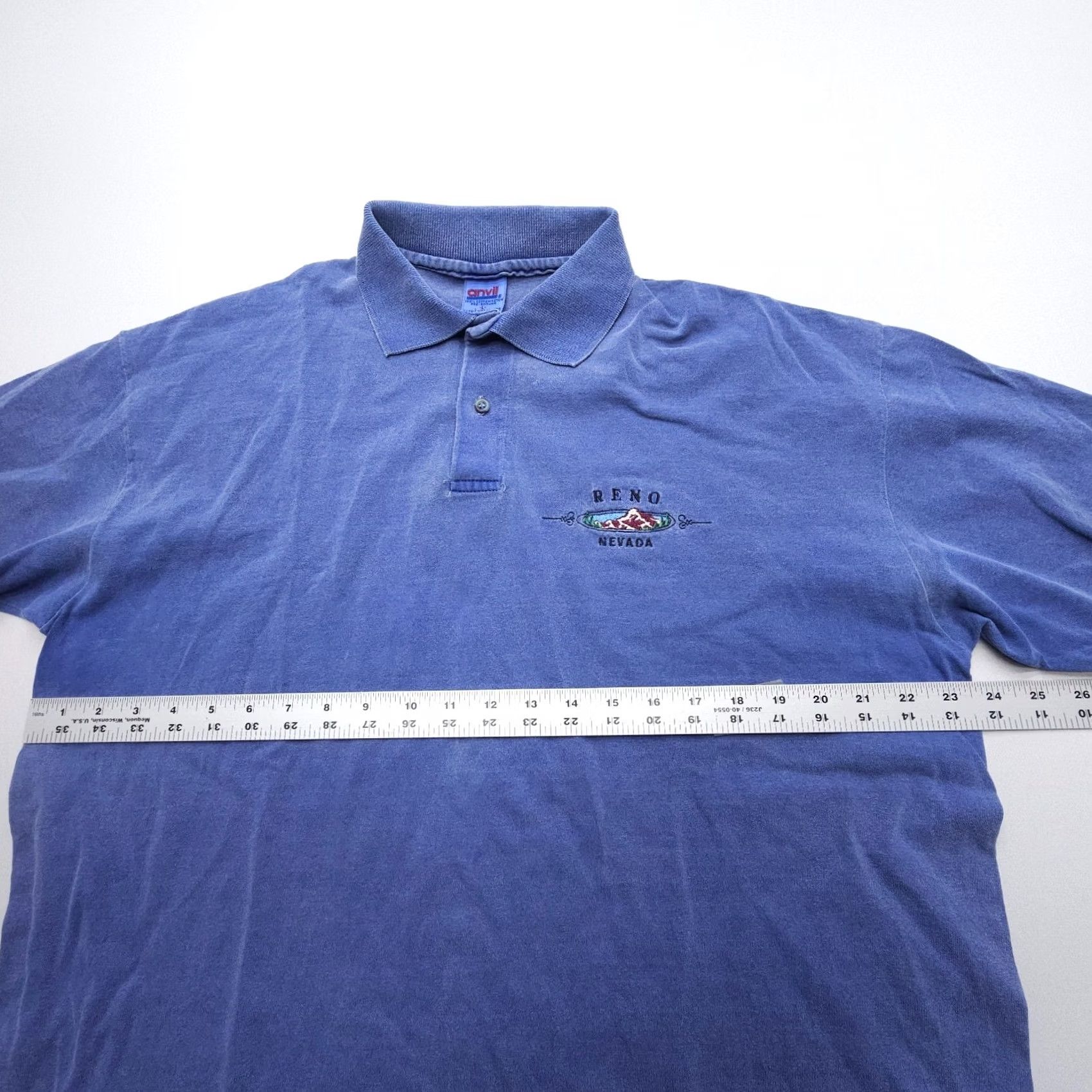 Anvil Vintage Anvil Polo Shirt Mens Large Blue Cotton Polo Shirt Polo Mens L Blue Anvil Polo Shirt Vintage USA Pre Shrunk Solid Short Sleeve Badge Logo Size US L / EU 52-54 / 3 - 7 Thumbnail