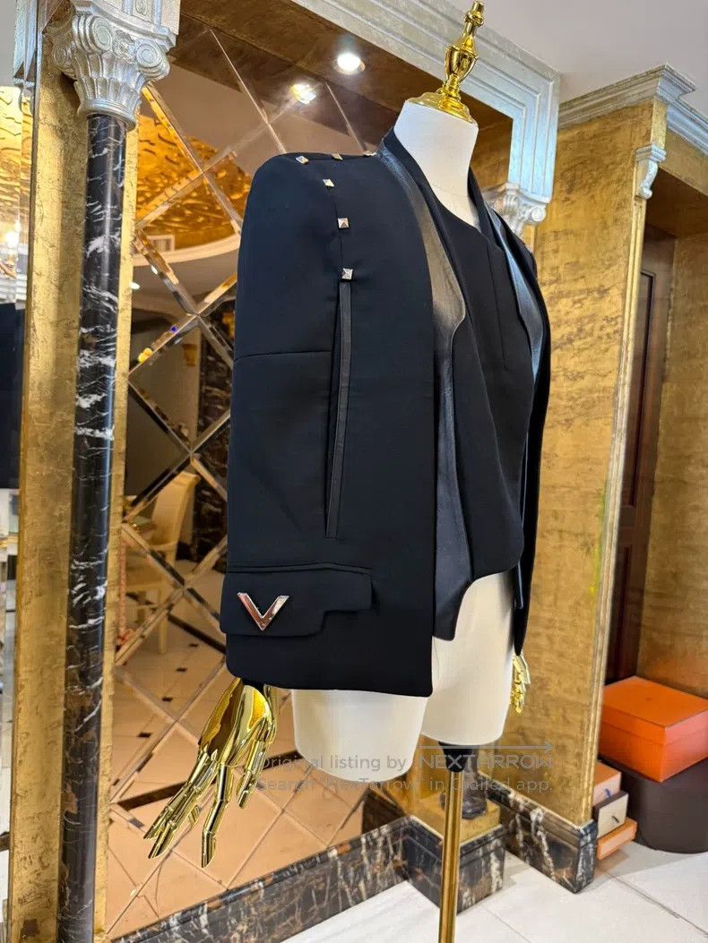 Valentino Valentino Classic studded wool fake two-piece patchwork ca Size M / US 6-8 / IT 42-44 - 4 Thumbnail