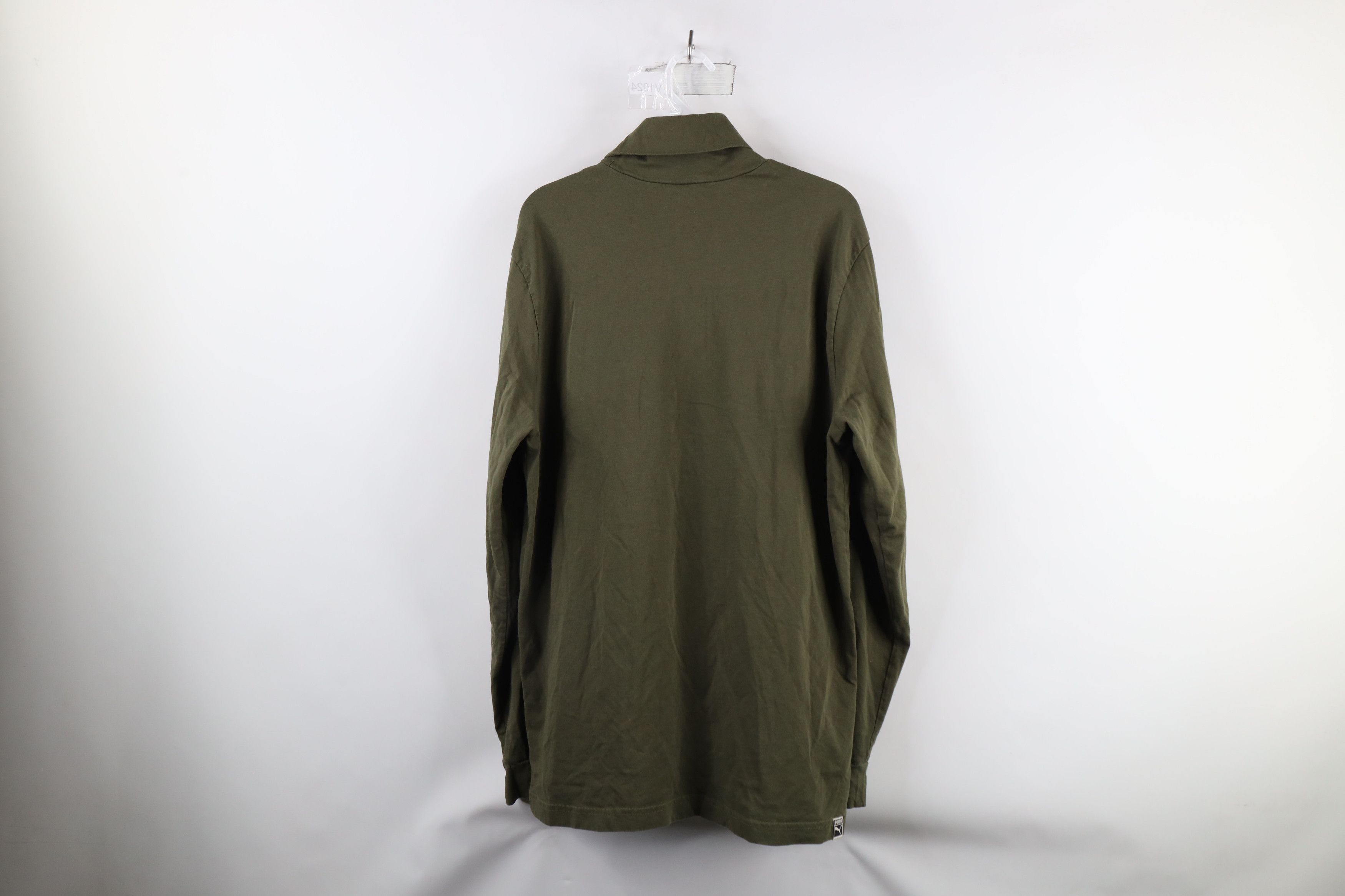 Puma × Vintage Vintage 90s Puma Out Long Sleeve Turtleneck T-Shirt Olive Size US XL / EU 56 / 4 - 8 Thumbnail