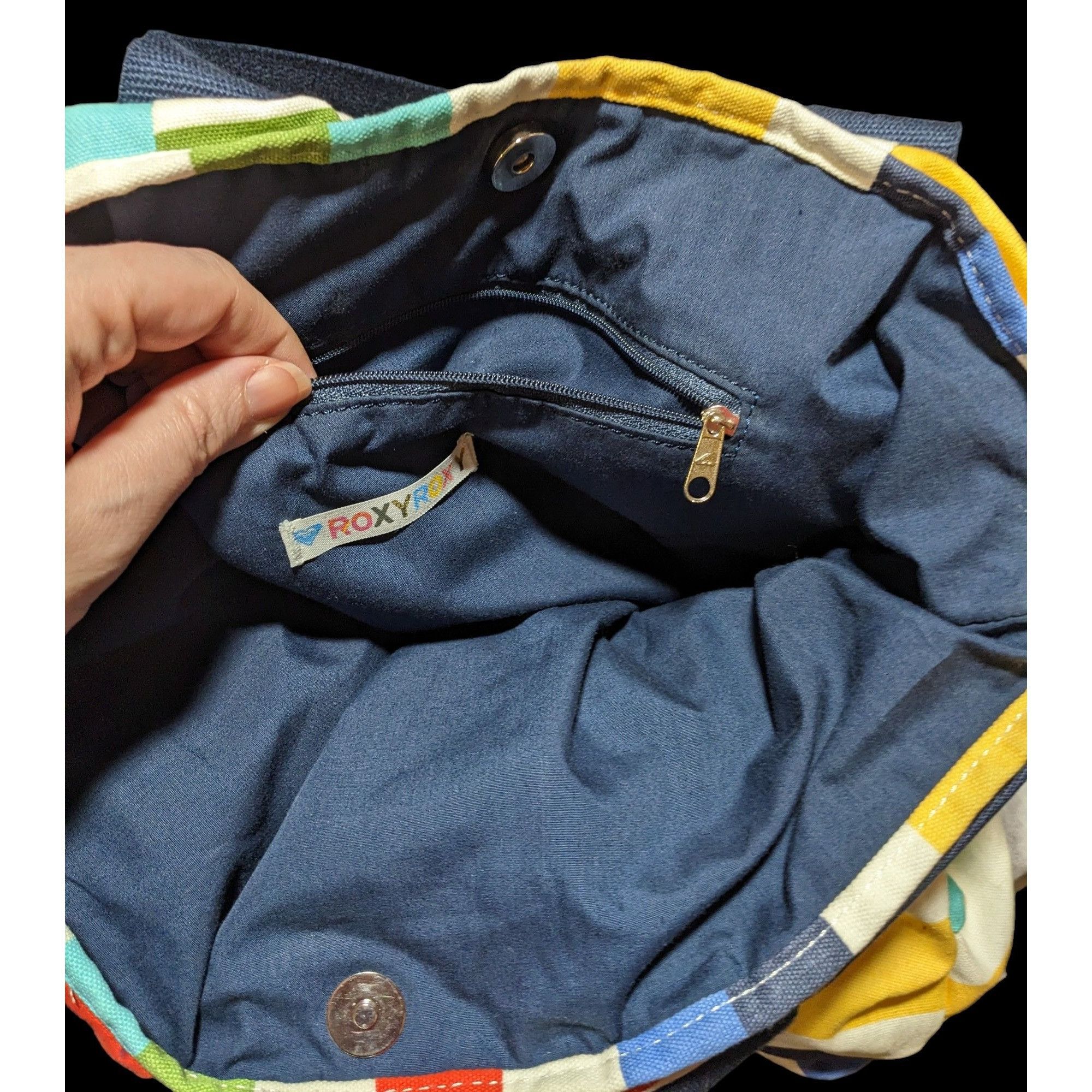 Other Retro Roxy Striped Canvas Beachy Tote Bag Size ONE SIZE - 3 Thumbnail