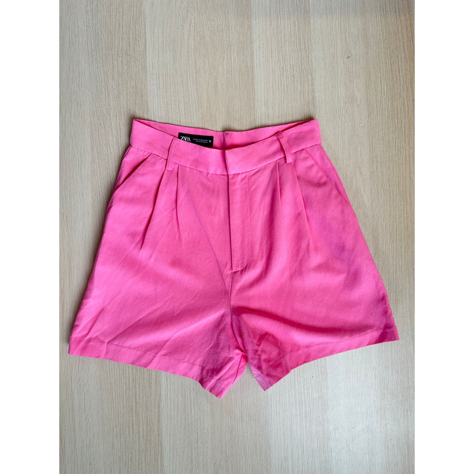 Zara Zara Pink Linen Shorts - Size XS - Mint Size 25" / US 0 / IT 36 - 1 Thumbnail
