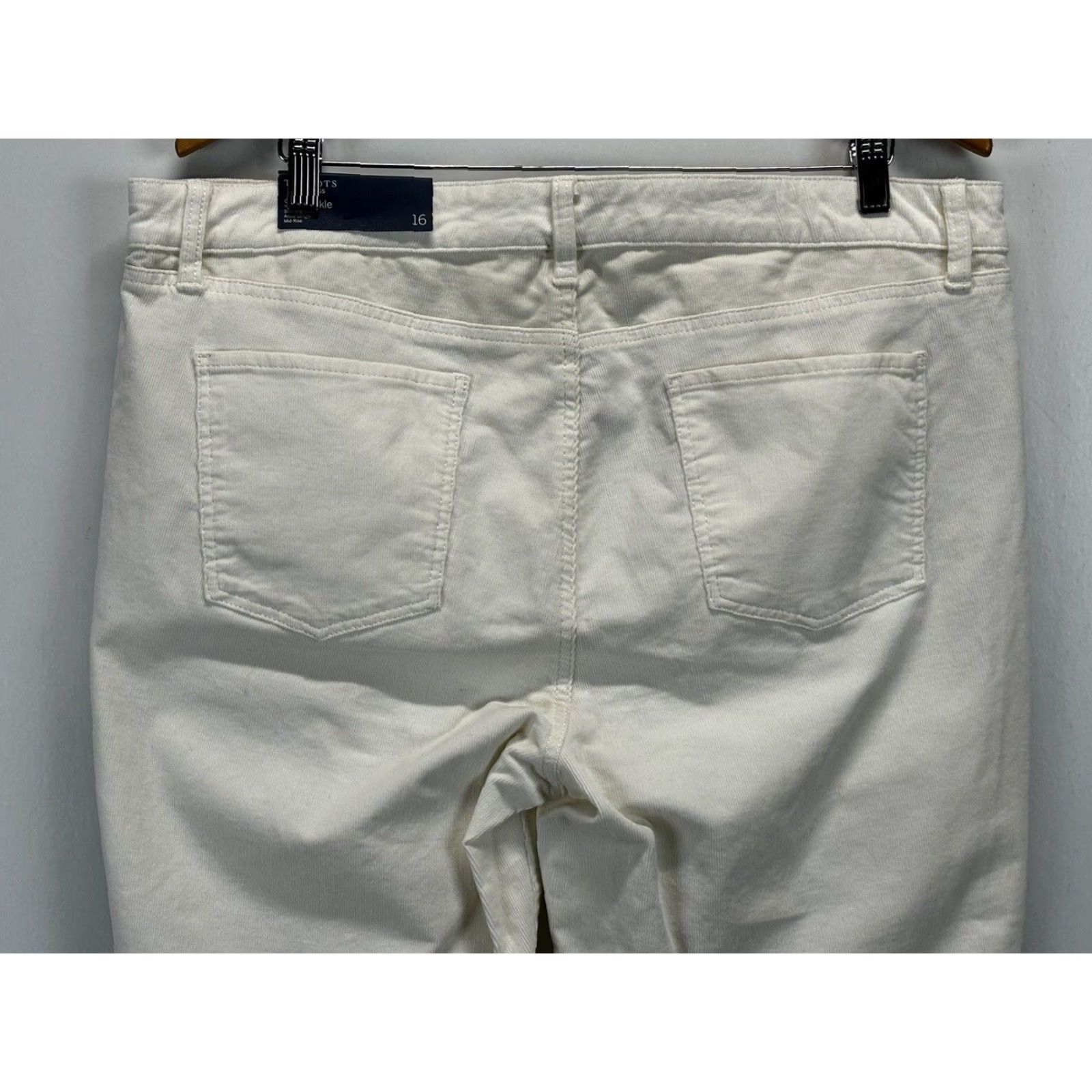 Talbots NEW Talbots Flawless Slim Ankle Pants 16 Ivory Corduroy Womens Size 38" / US 16 / IT 52 - 4 Thumbnail