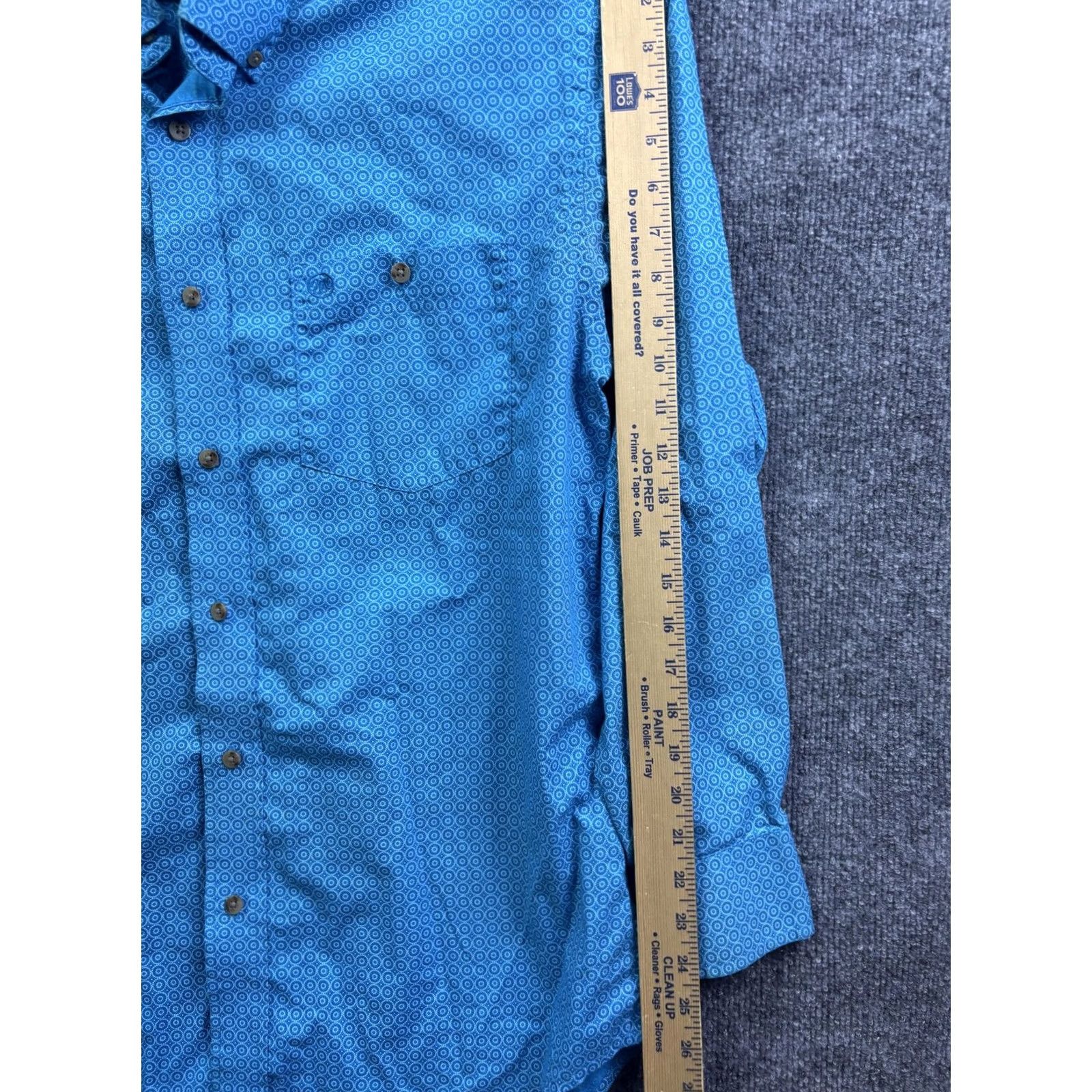 Wrangler Wrangler Shirt Mens Medium Blue Geometric Long Sleeve Snap Front Western Casual Size US M / EU 48-50 / 2 - 4 Thumbnail