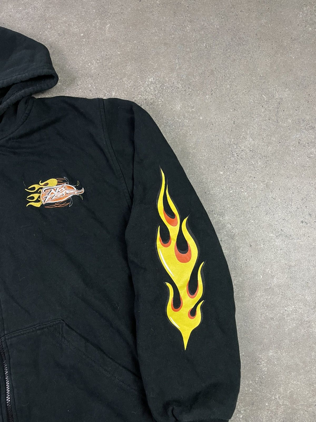 No Fear × Vintage Vintage No Fear Crazy Y2K Hip Hop Flame Hoodie Zip Size US M / EU 48-50 / 2 - 2 Thumbnail