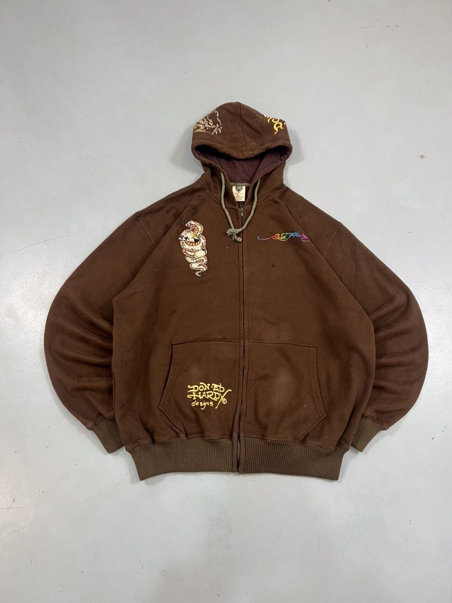 Ed Hardy Edhardy by Christian Audigier tiger 🐯 printed zipper hoodie Size US M / EU 48-50 / 2 - 2 Thumbnail