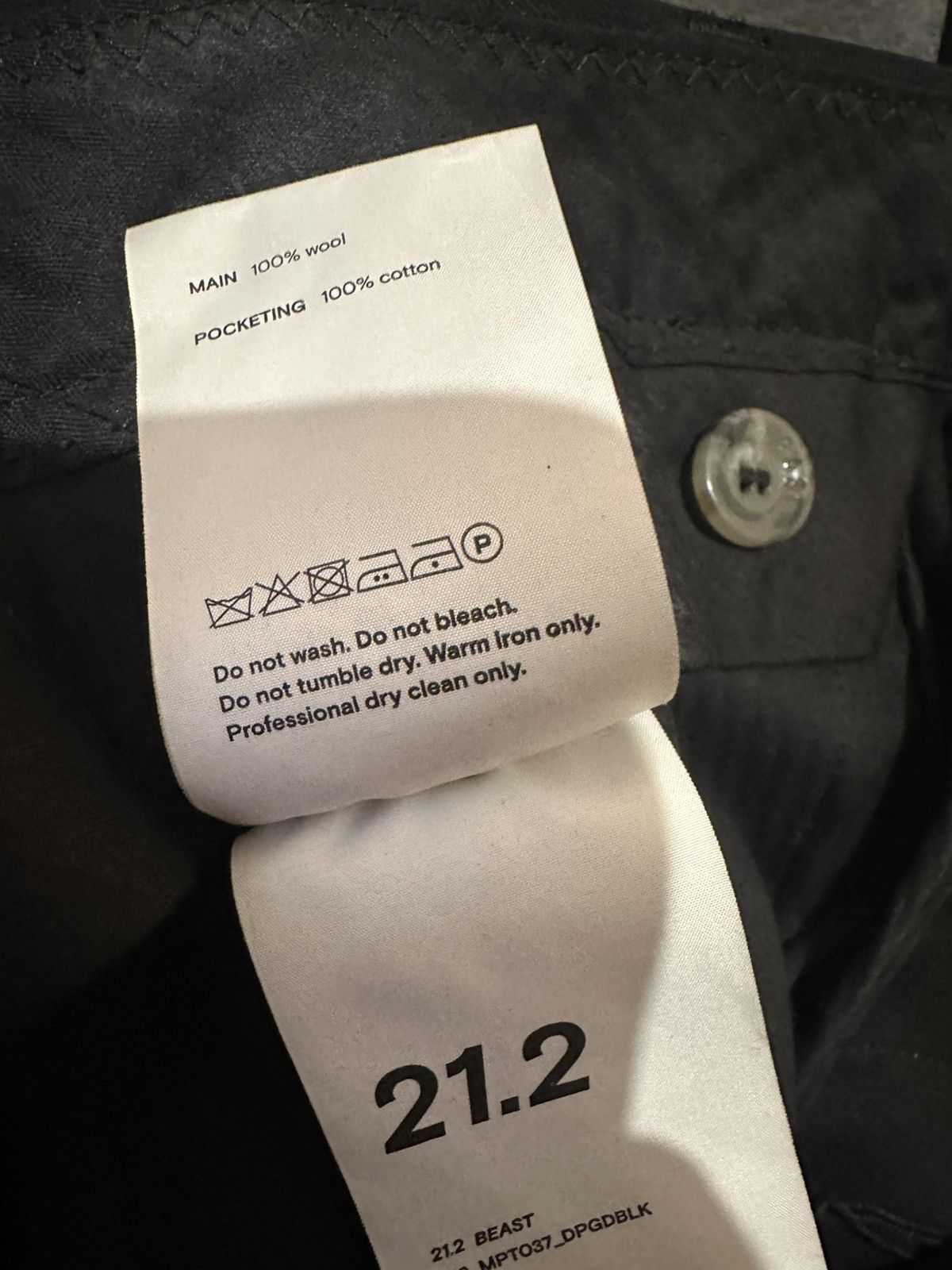 Song For The Mute Song for the Mute Black Cropped Wool Trouser Size 48S - 5 Thumbnail