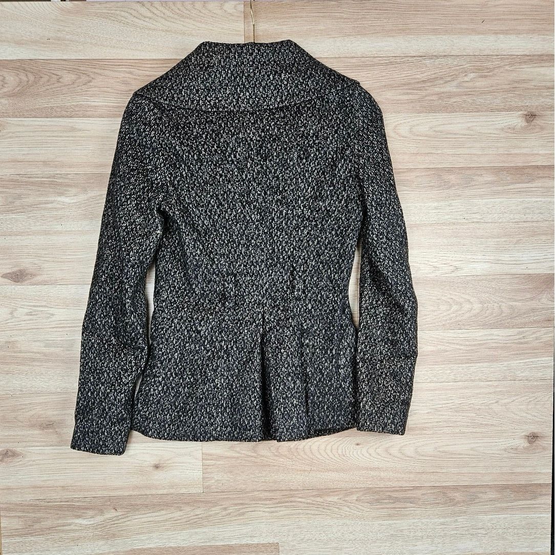 Theory Theory Wool Silk Angora Blend Black White Coat Size P XS/S Size XS / US 0-2 / IT 36-38 - 7 Thumbnail