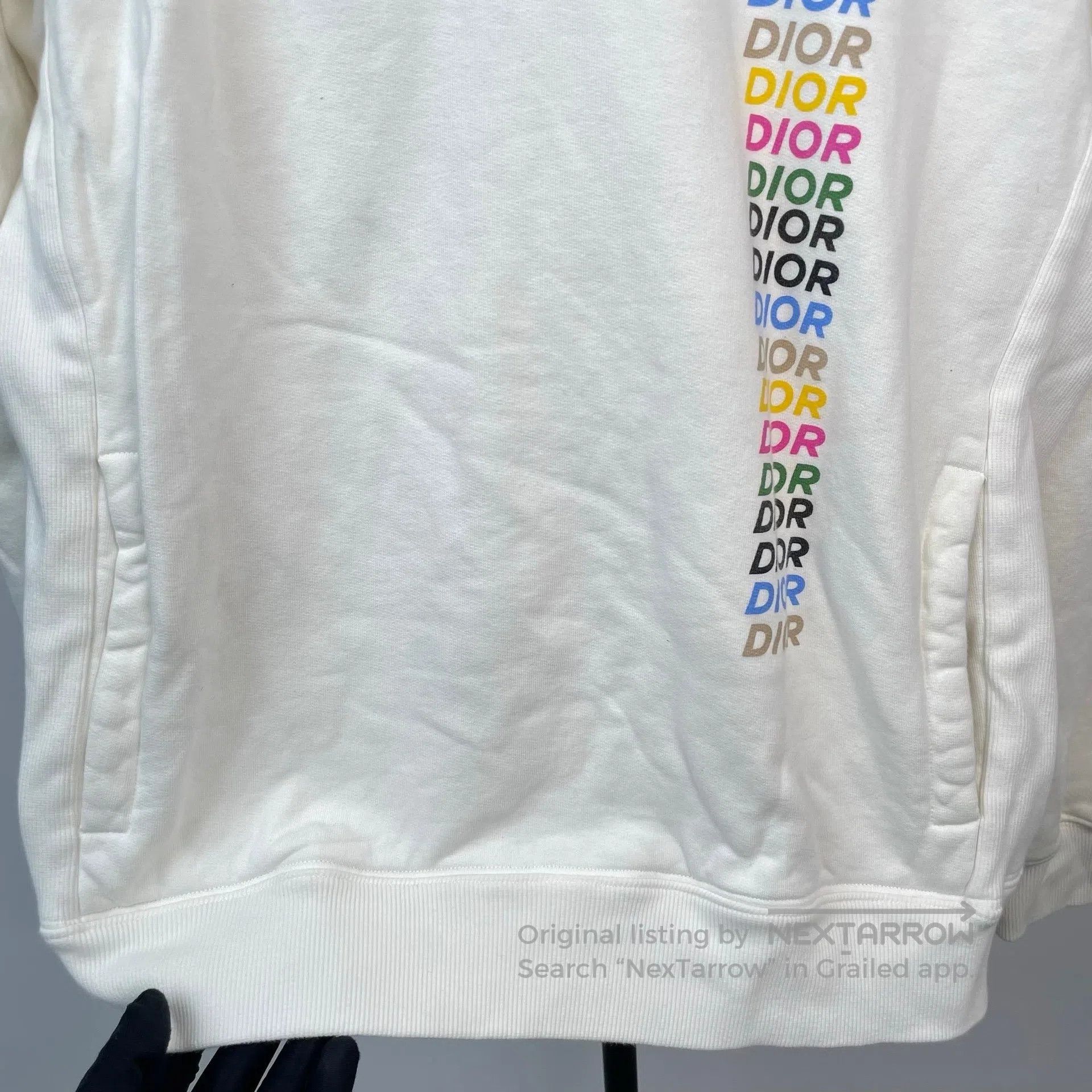 Dior Dior White New Rainbow Letter Logo Hooded Sweatshirt| Size US XL / EU 56 / 4 - 9 Thumbnail