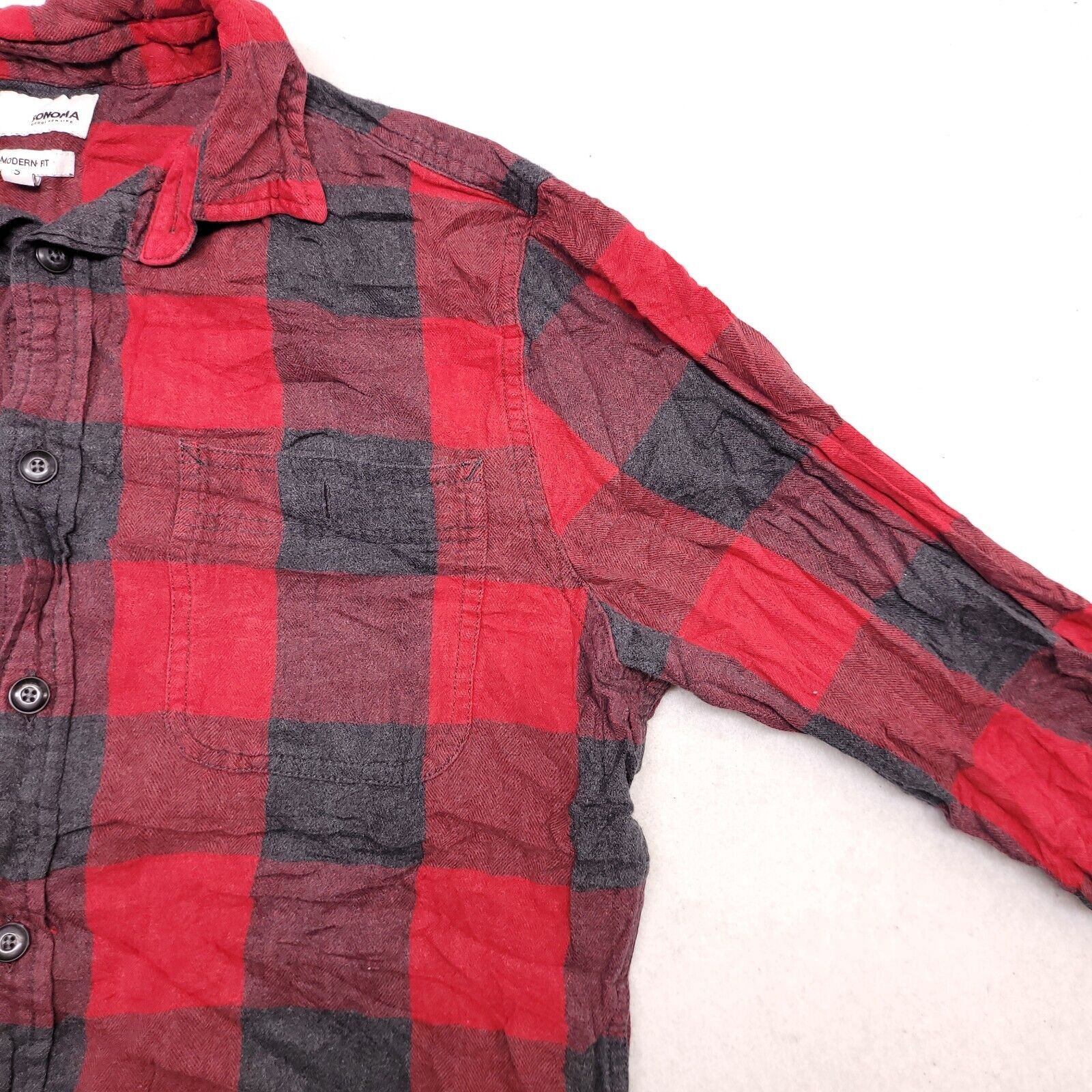 Sonoma Sonoma Buffalo Check Flannel Shirt Mens Size Small Red Black Size US S / EU 44-46 / 1 - 5 Thumbnail