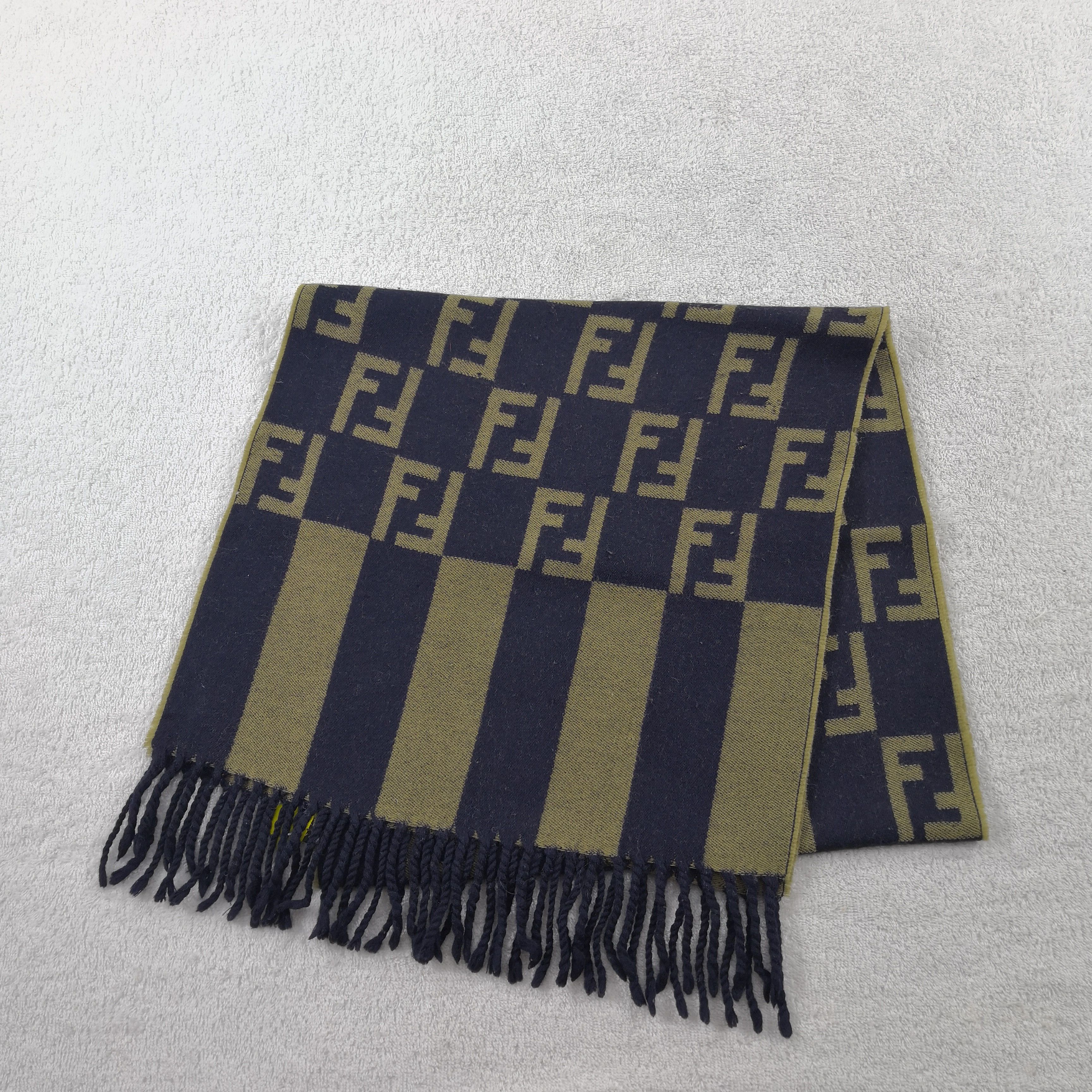 Fendi Vintage Fendi Scarf Wool Fendi Zucca FF Monogram Scarves. Size ONE SIZE - 3 Thumbnail