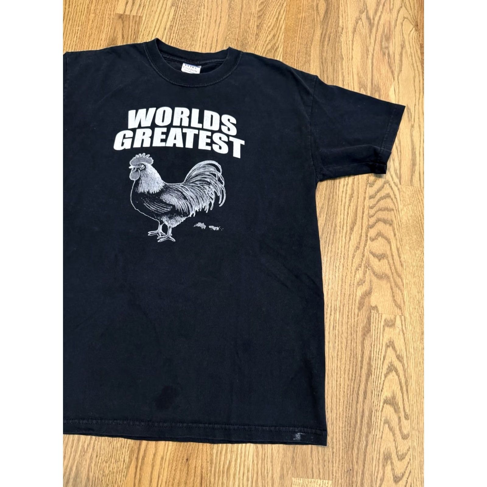 Gildan VINTAGE Worlds Greatest Cock T Shirt Men’s M Black 90s Joke Humor Chicken Rooster Mens Size US M / EU 48-50 / 2 - 4 Thumbnail