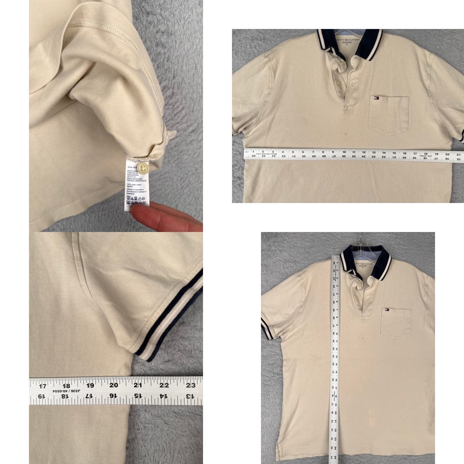 Tommy Hilfiger VINTAGE? No — Tommy Hilfiger Polo Shirt Men XL Ivory Cotton Short Sleeve 100% Classic Slimming Logo Embroidered 90s/Modern Theme Mens Size US XL / EU 56 / 4 - 8 Thumbnail