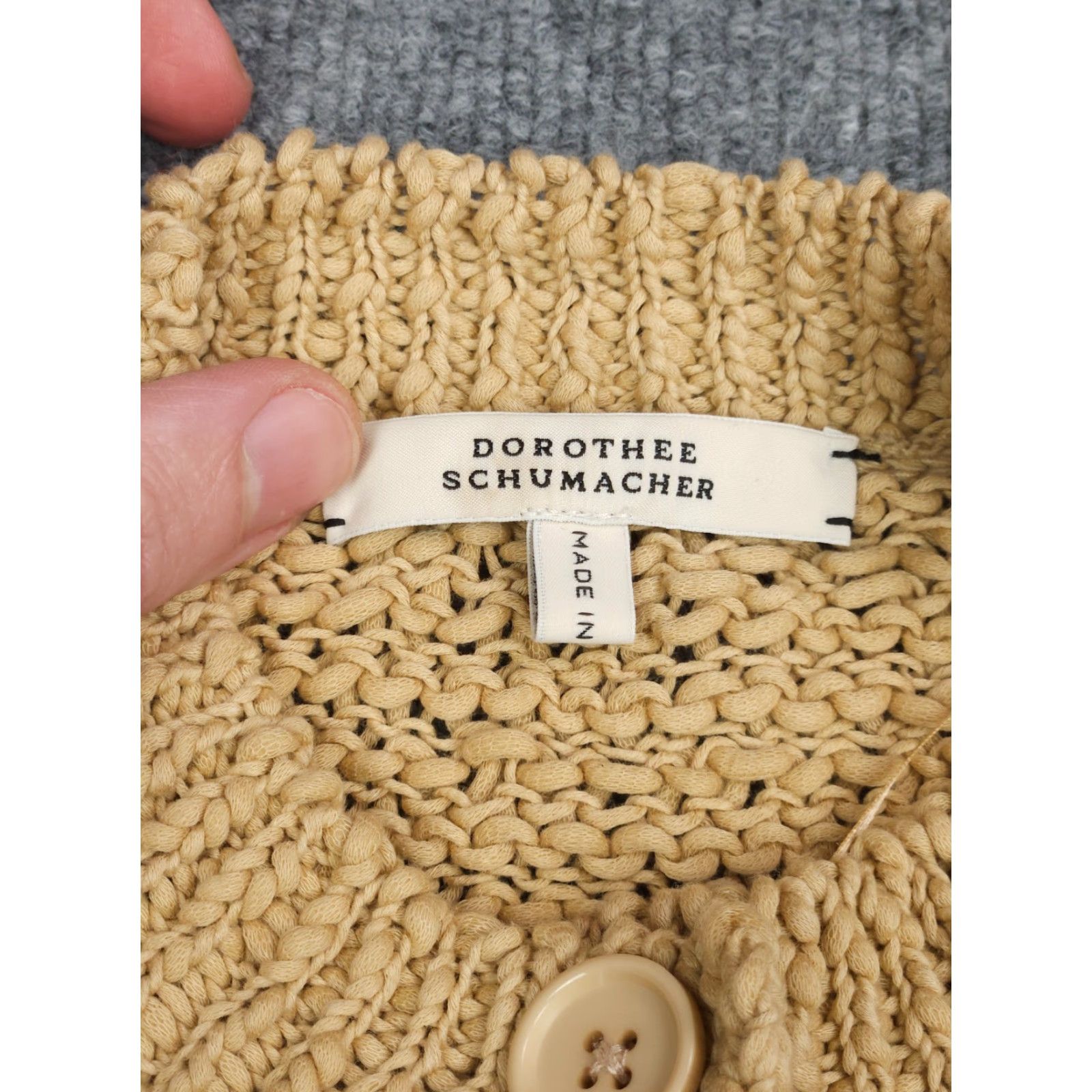 DOROTHEE SCHUMACHER Dorothee Schumacher Sweater Cardigan Women's 1 (US 2) Beige Buttons Knit Woven Cardigan Men/Women? Size XS / US 0-2 / IT 36-38 - 5 Thumbnail