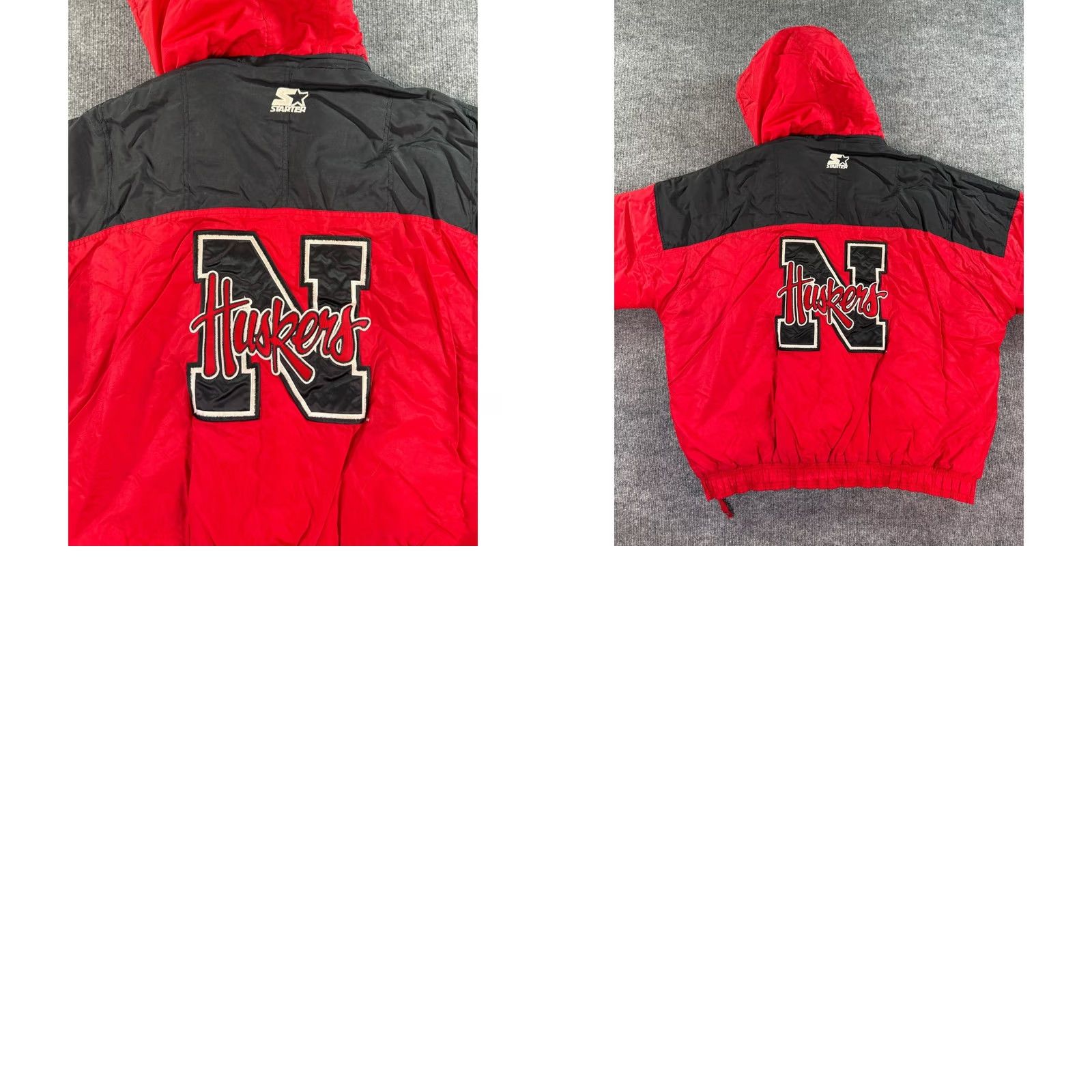 Starter VINTAGE Starter Nebraska Cornhuskers Jacket Mens 2XL Red Hooded Puffer Half Zip Size US XXL / EU 58 / 5 - 9 Thumbnail