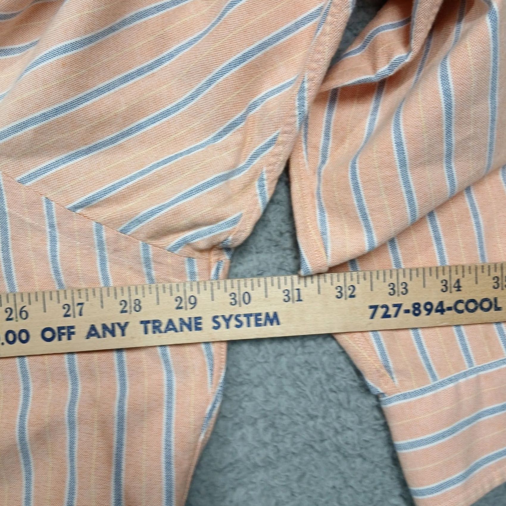 Ralph Lauren Polo Ralph Lauren Dress Shirt Classic Fit Men's 18 36/37 Orange Blue Stripe Button-Down Long Sleeve Cotton 100% Size US XXL / EU 58 / 5 - 5 Thumbnail