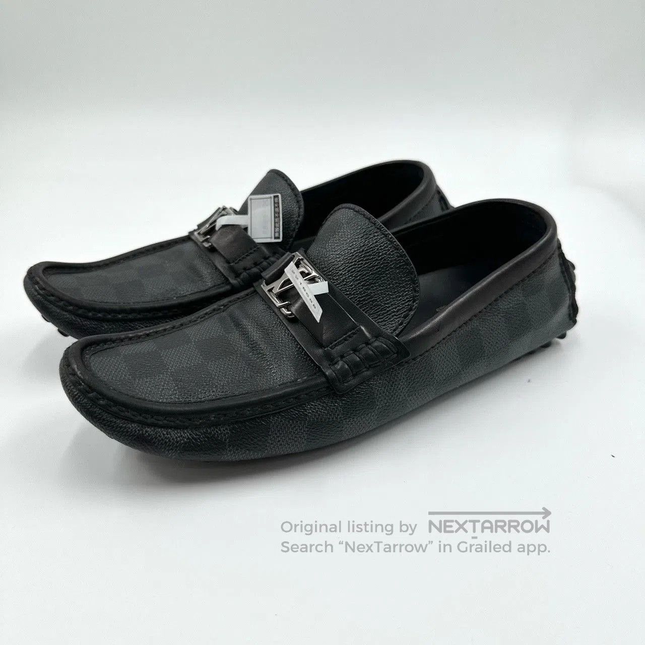 Louis Vuitton Louis Vuitton Black Gray Check Loafers. Size US 6.5 / EU 39-40 - 1 Thumbnail