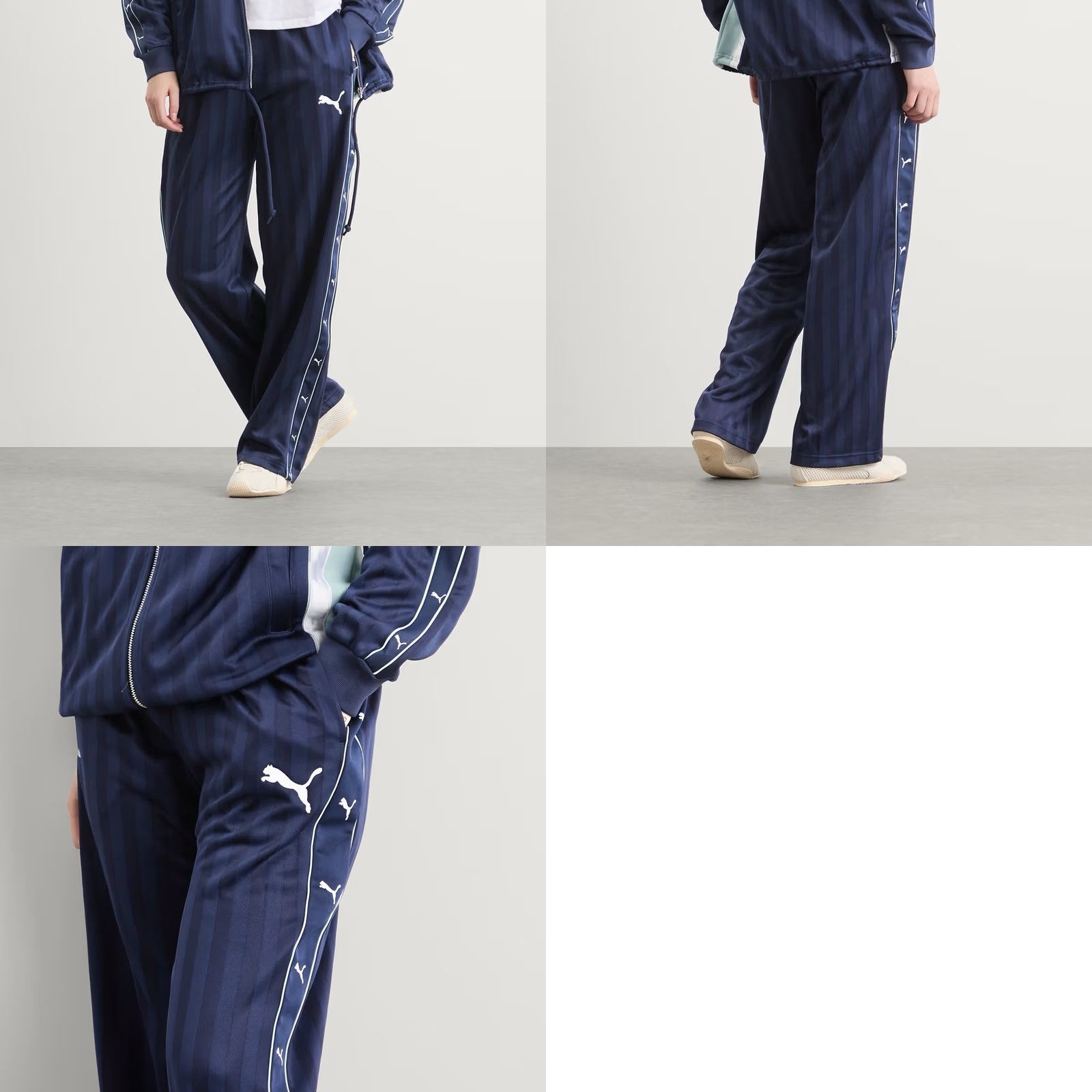 Puma PUMA Guizio T7 Track Pants Womens XL Navy Blue Wide-Leg Sweatpants Size 40" / US 18 - 9 Thumbnail