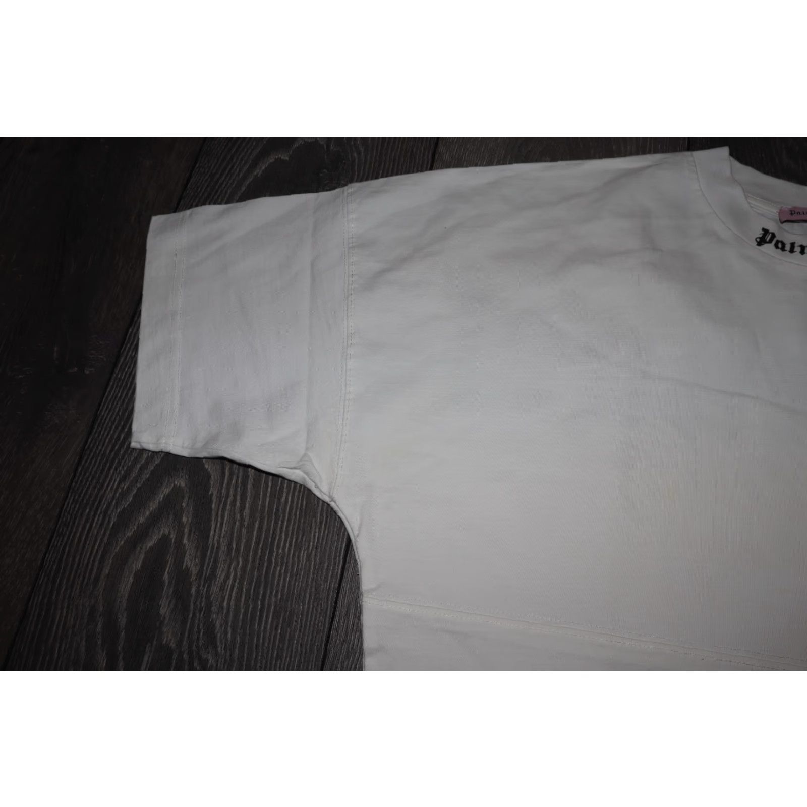 Palm Angels PALM ANGELS White Big Back Logo Print Short Sleeve Cotton Mens M Size US 31 - 4 Thumbnail