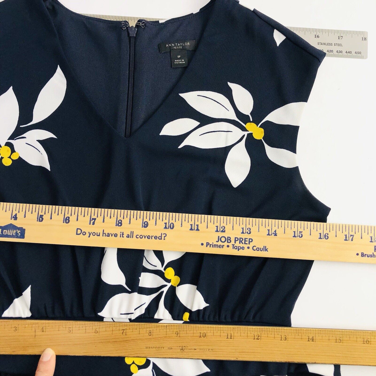 Ann Taylor Ann Taylor Womens Navy Leaves Jersey Knee Dress Size 0P Tie Size XS / US 0-2 / IT 36-38 - 9 Thumbnail