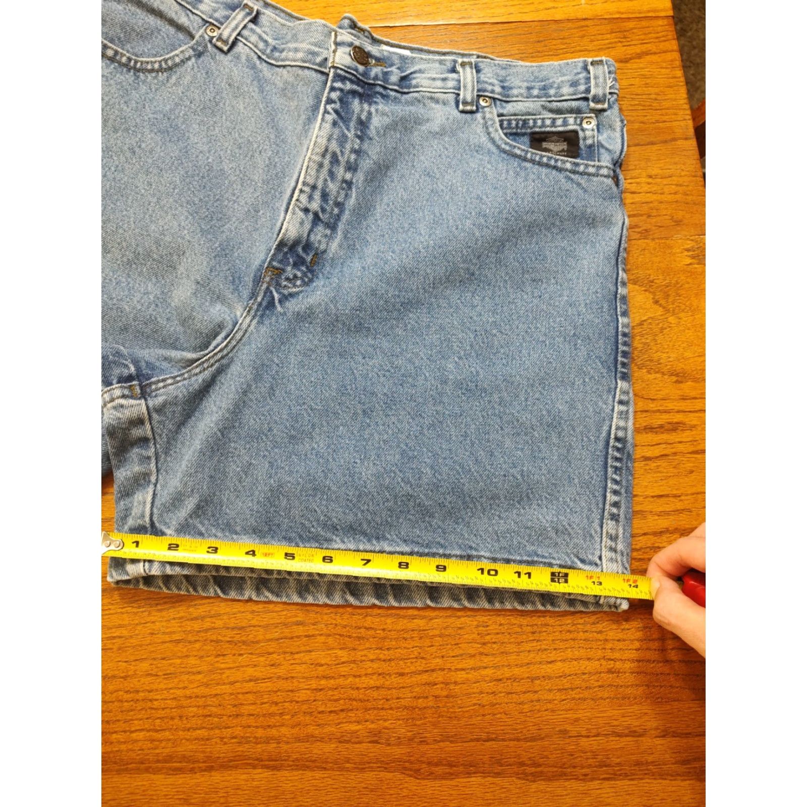 Harley Davidson VINTAGE Harley-Davidson Shorts Womens 16 Denim Blue 5-Pocket Biker 90s Punk Motorcycle Size 38" / US 16 / IT 52 - 7 Thumbnail