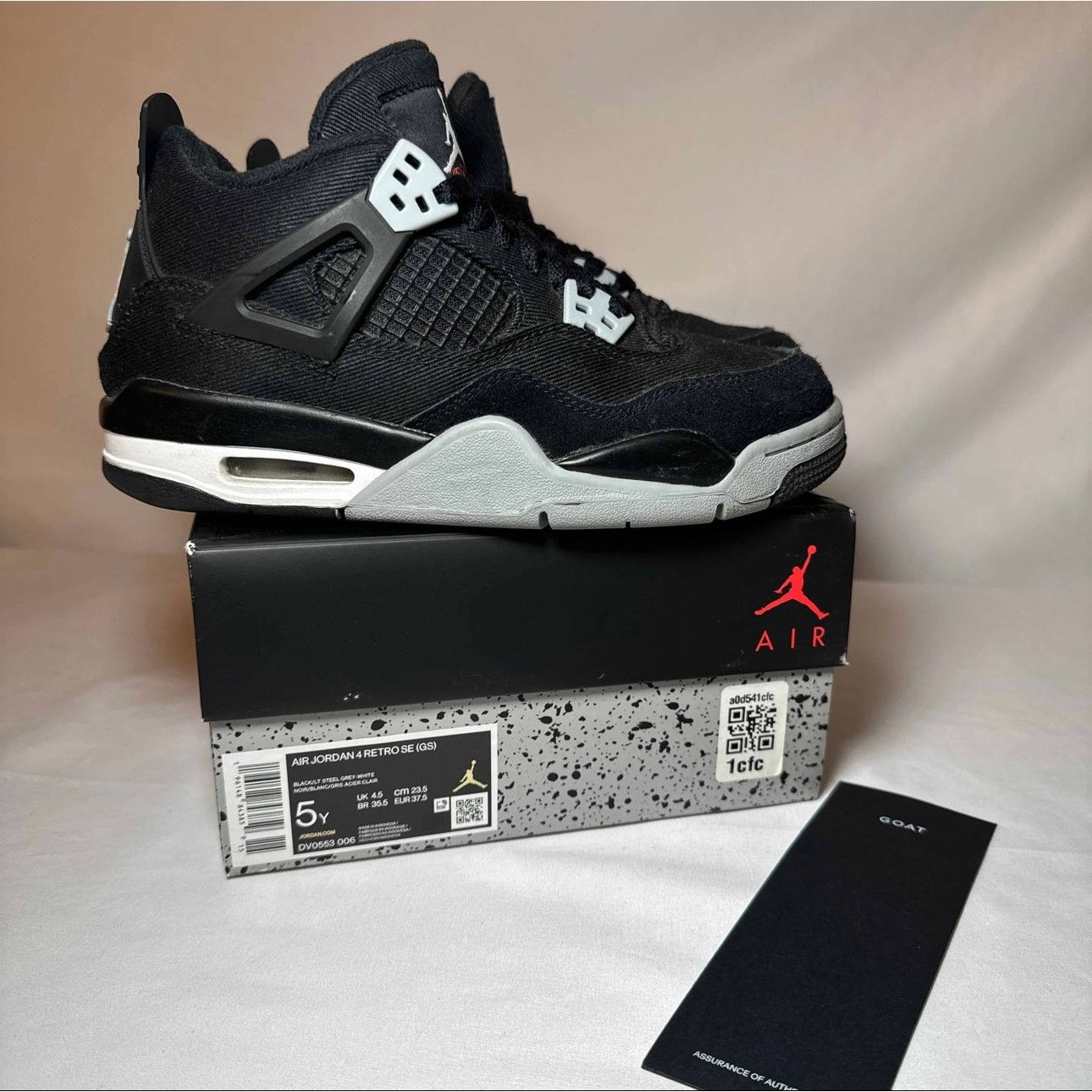Jordan Brand × Nike Size 5.5 - Air Jordan 4 Retro SE GS Black Canvas Men's Shoes Size US 5.5 / EU 38 - 1 Thumbnail