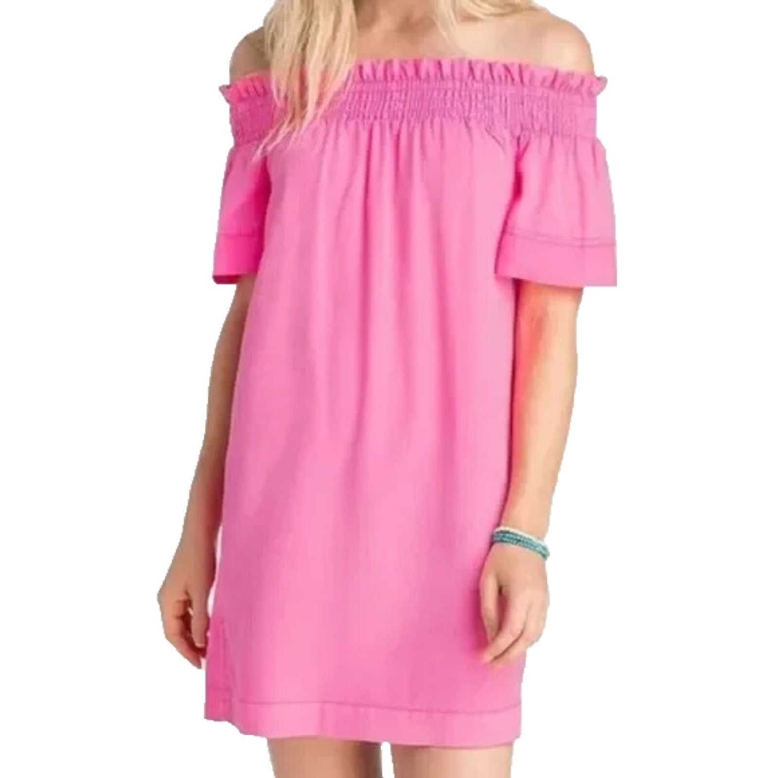 Vineyard Vines Vineyard Vines Dress Tencel Pink Off the Shoulder M A000836 Size M / US 6-8 / IT 42-44 - 1 Thumbnail