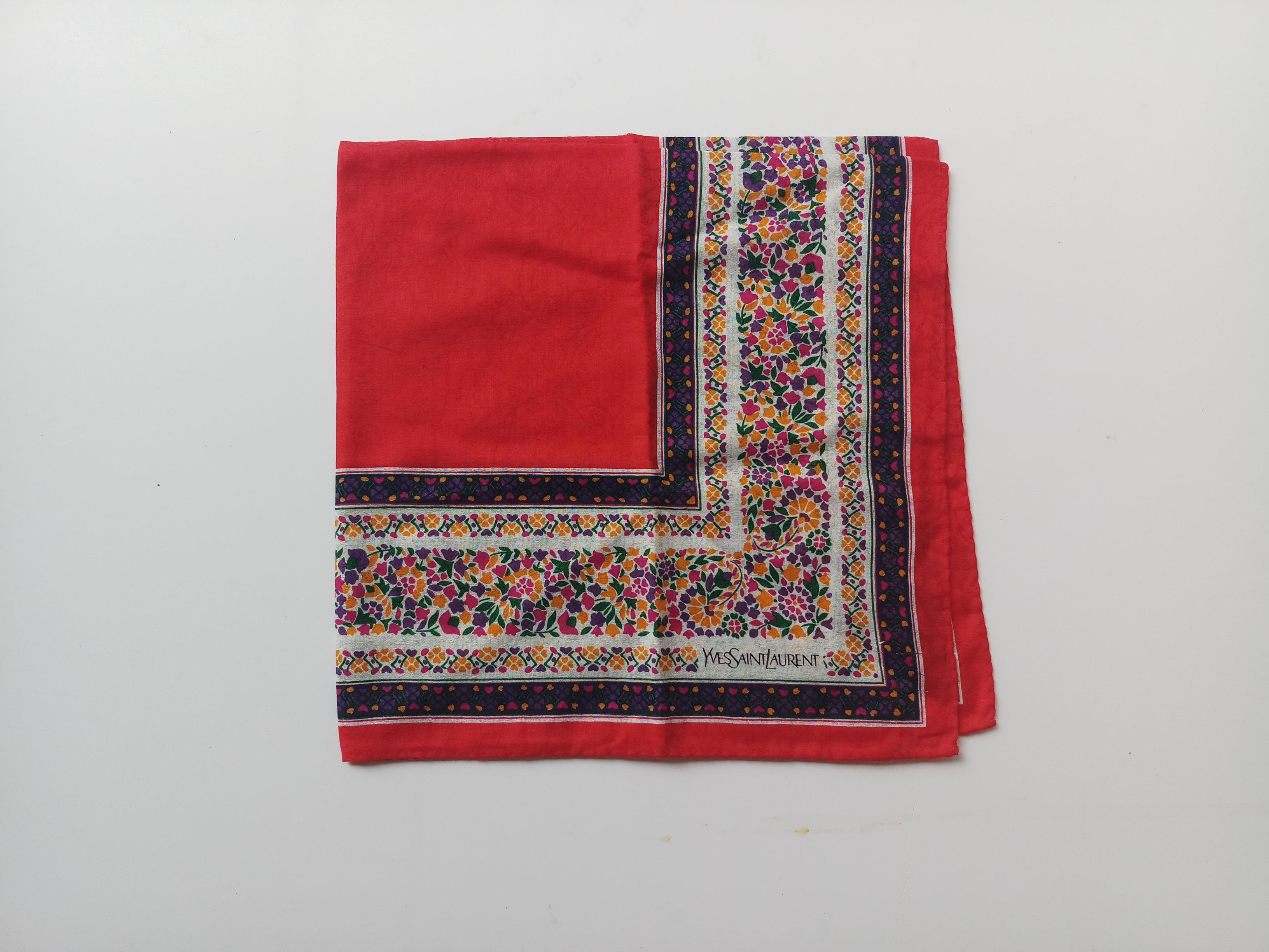 Yves Saint Laurent VTG Yves saint laurent handkerchief cotton 100% Bandana Size ONE SIZE - 1 Thumbnail