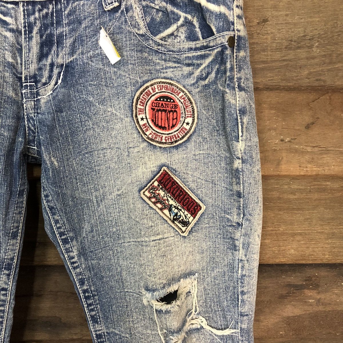 Japanese Brand Vintage Standard distressed ripped Blue Denim Pants #7381 Size 28" / US 6 / IT 42 - 7 Thumbnail