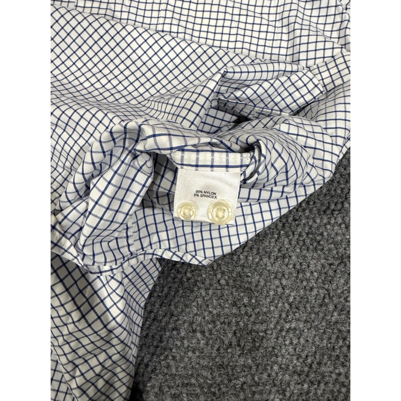 Peter Millar Peter Millar Shirt Mens Large White Blue Check Long Sleeve Button Down Stretch Size US L / EU 52-54 / 3 - 6 Thumbnail