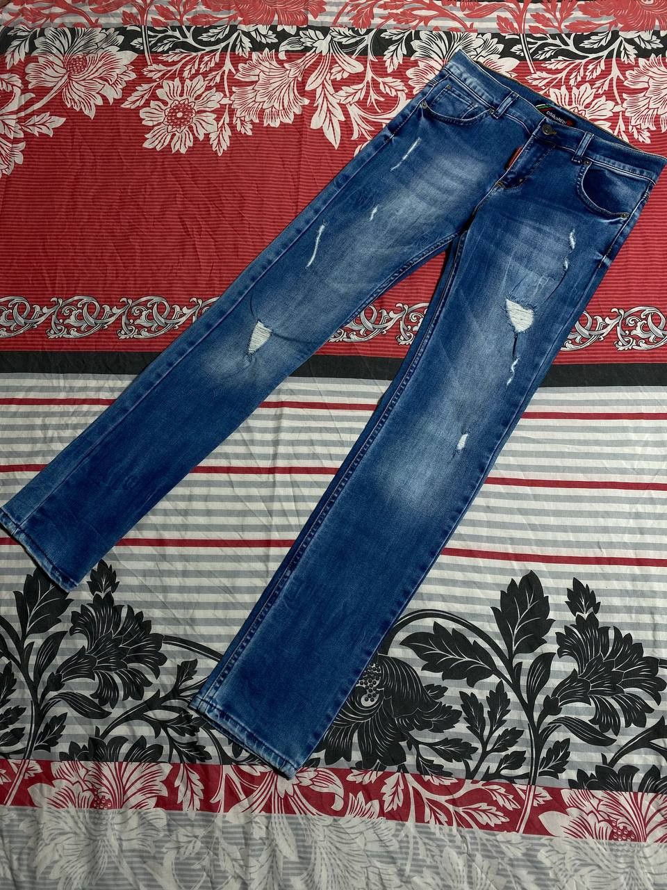 Japanese Brand Crazy Crash Dirty Baggy Faded Jean Japan Avant Garde Style Size US 30 / EU 46 - 16 Thumbnail