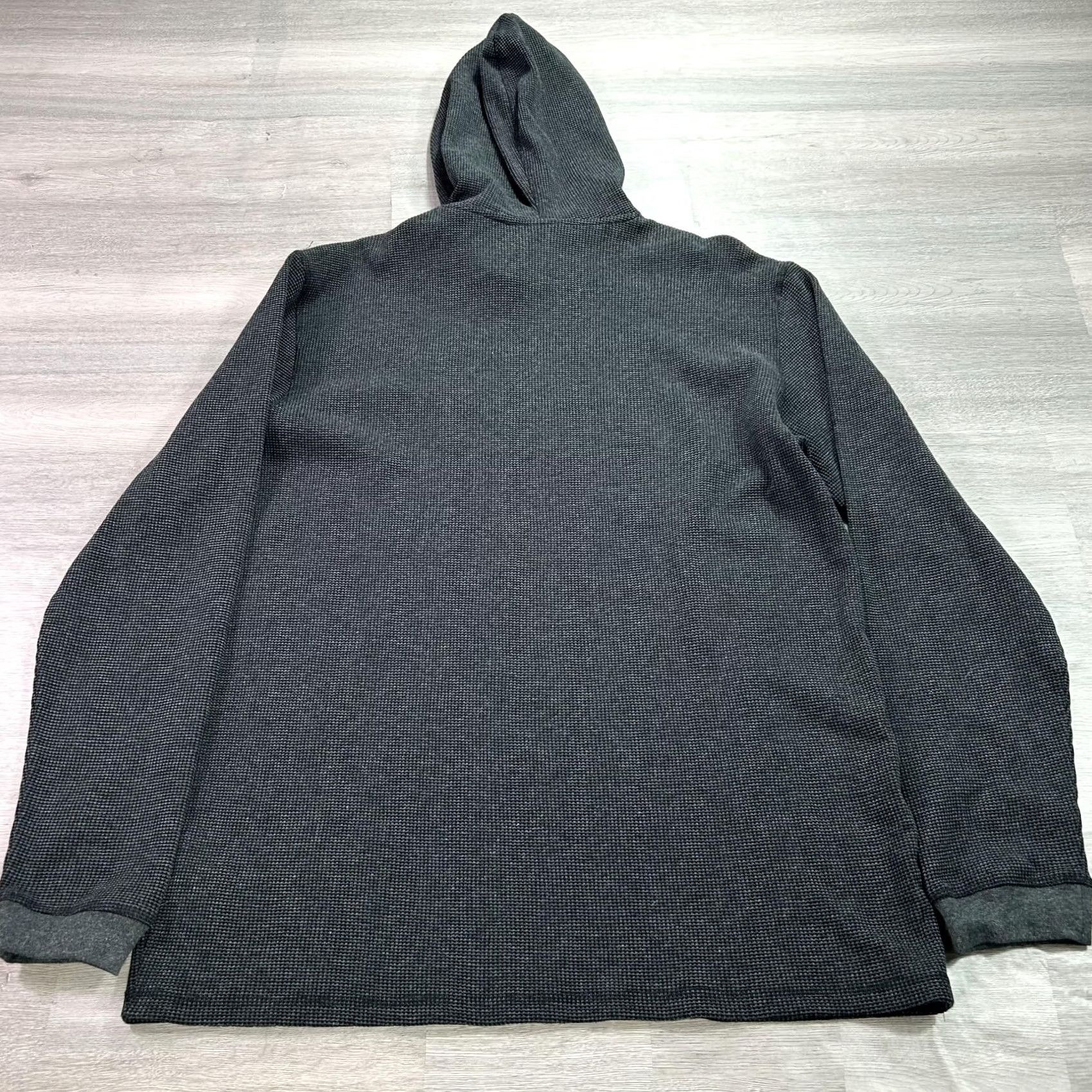 Quiksilver Quiksilver Hoodie Mens Large Black Waffle Knit Pullover Thermal Sweatshirt Size US L / EU 52-54 / 3 - 2 Thumbnail