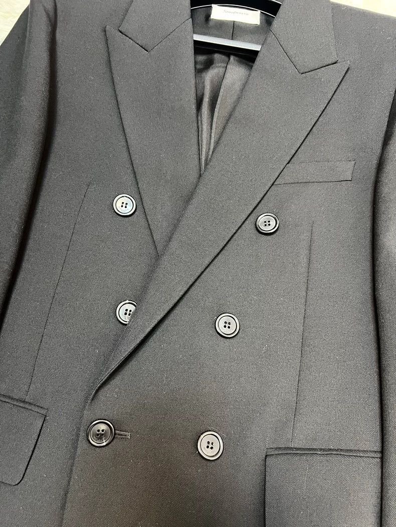 Saint Laurent Paris Saint Laurent Paris Black Gabardine Double Breasted Wool S Size 48R - 4 Thumbnail