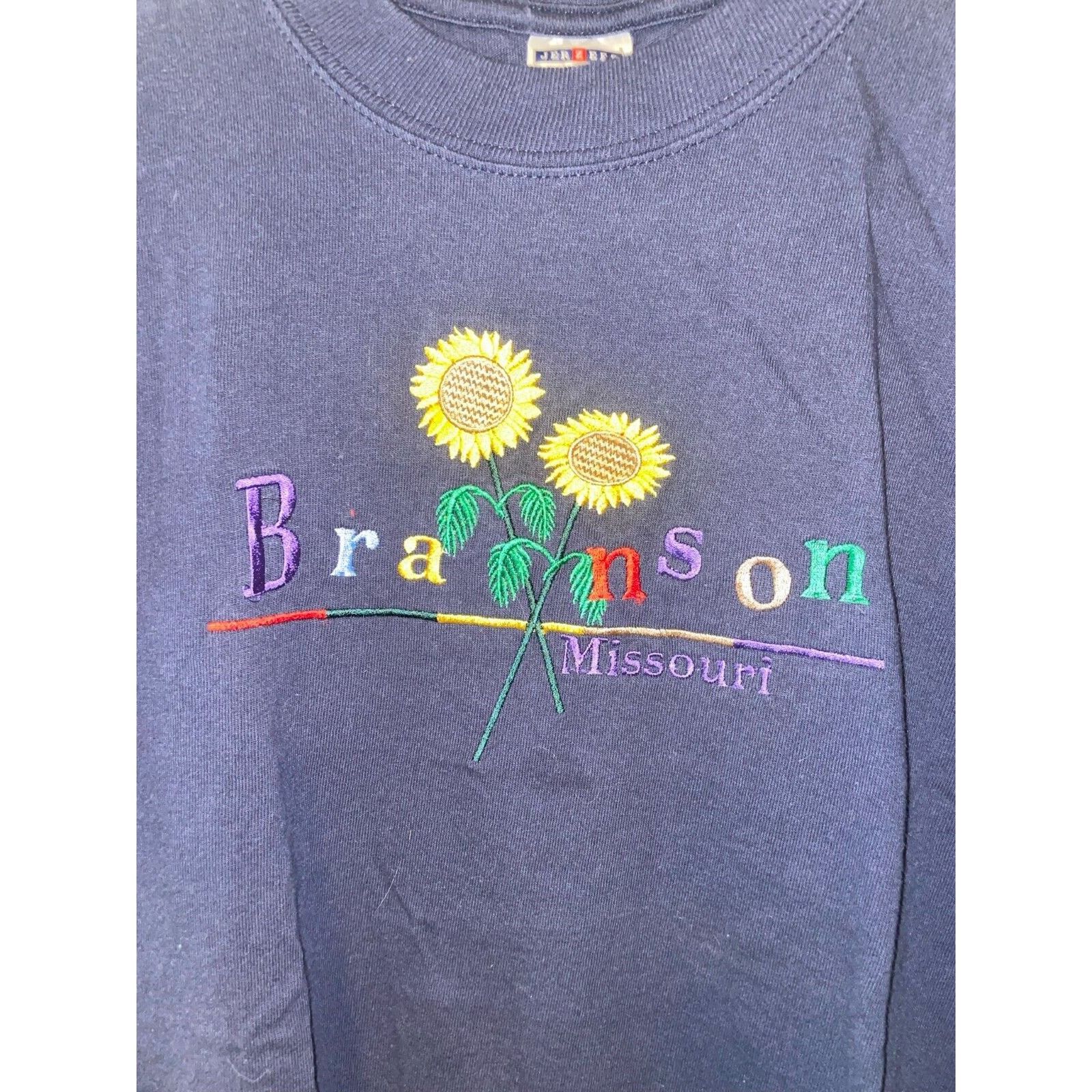 Jerzees Vintage Branson Shirt Missouri Sunflowers Tee Embroidery M Size US M / EU 48-50 / 2 - 2 Thumbnail