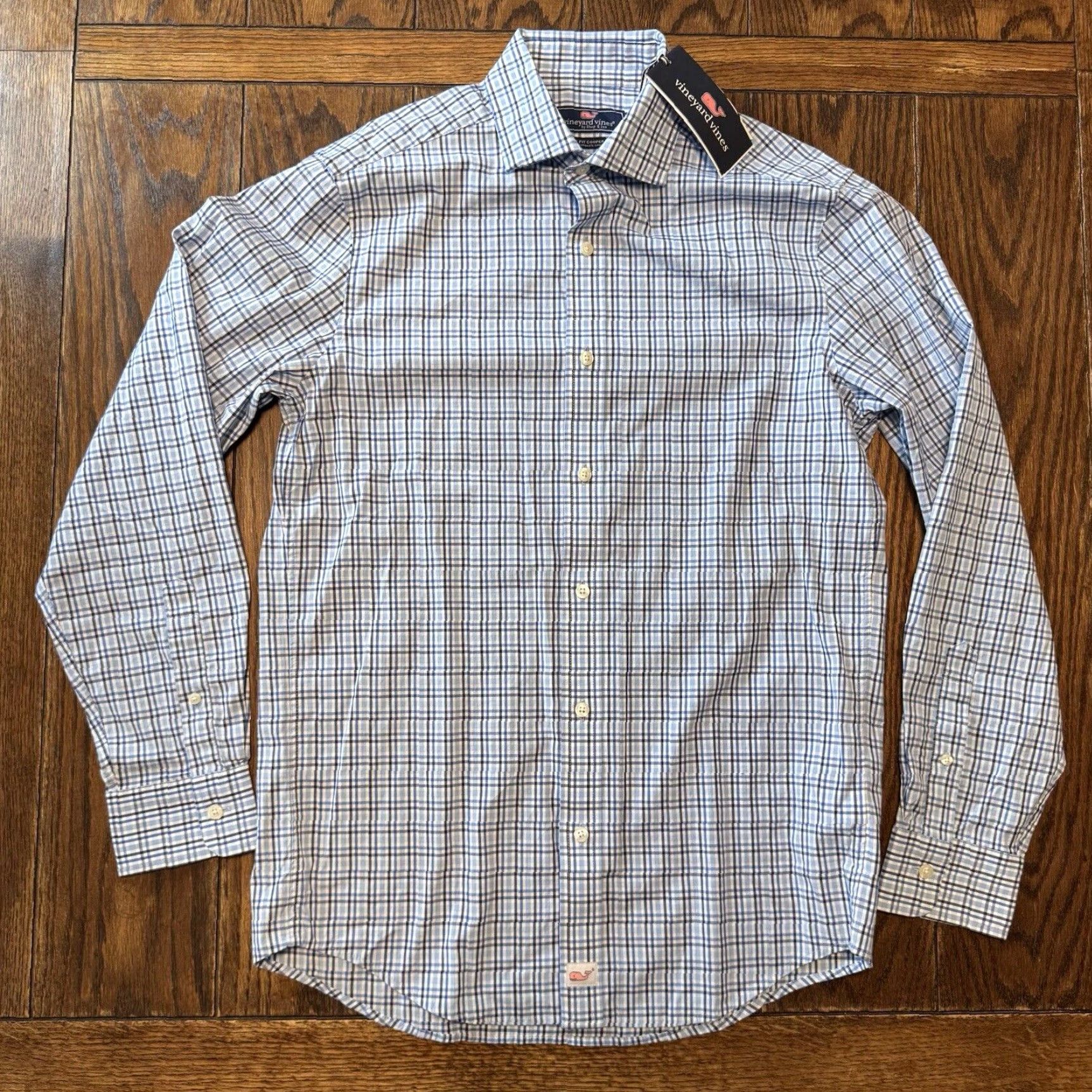 Vineyard Vines Vineyard Vines Cooper Shirt Men’s Small Blue Check Long Sleeve Classic Fit Button-Up Size US S / EU 44-46 / 1 - 2 Thumbnail
