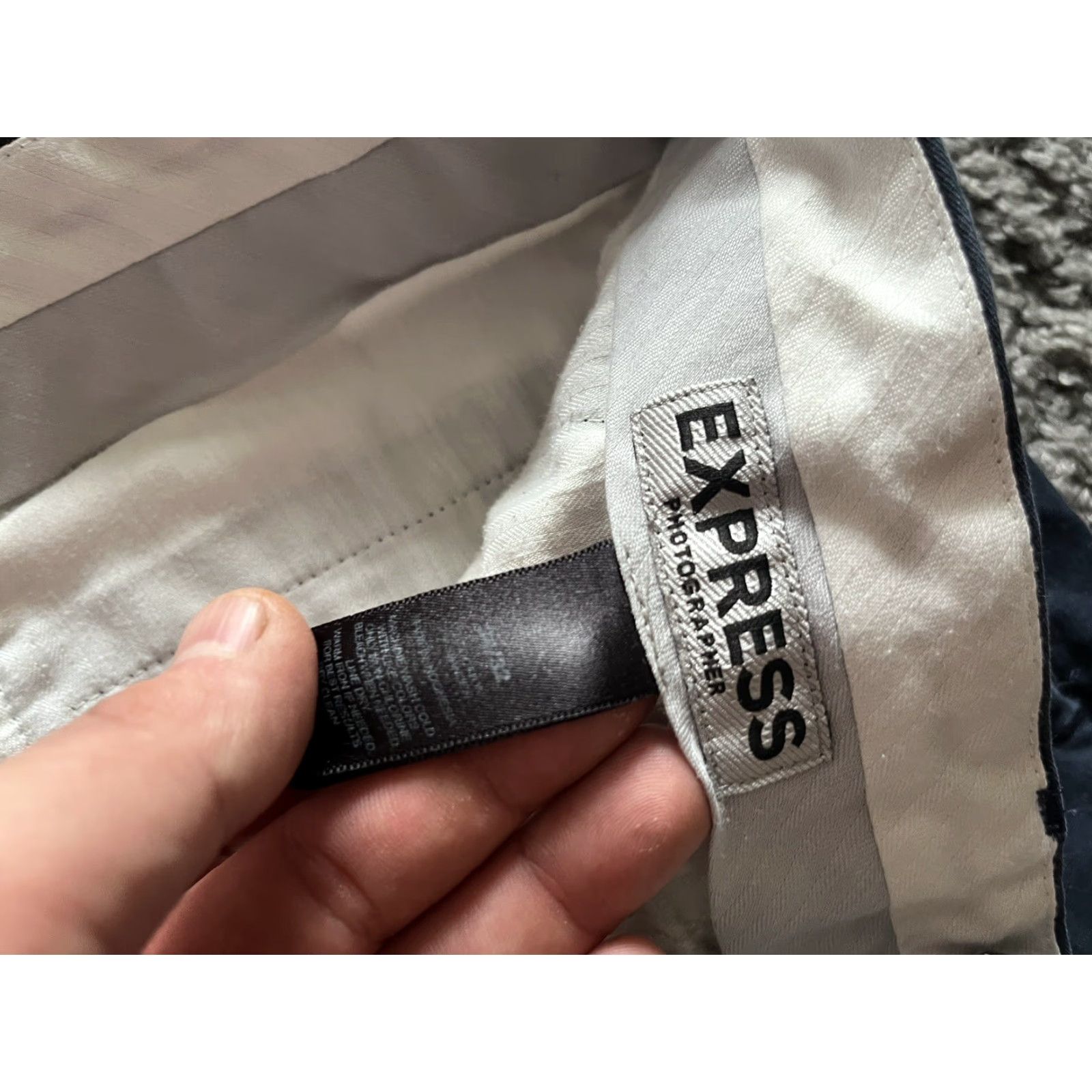 Express VINTAGE Express Photographer Dress Pants Mens Size 34x32 Navy Blue Straight Leg Distress (Regular) Men Size US 34 / EU 50 - 5 Thumbnail